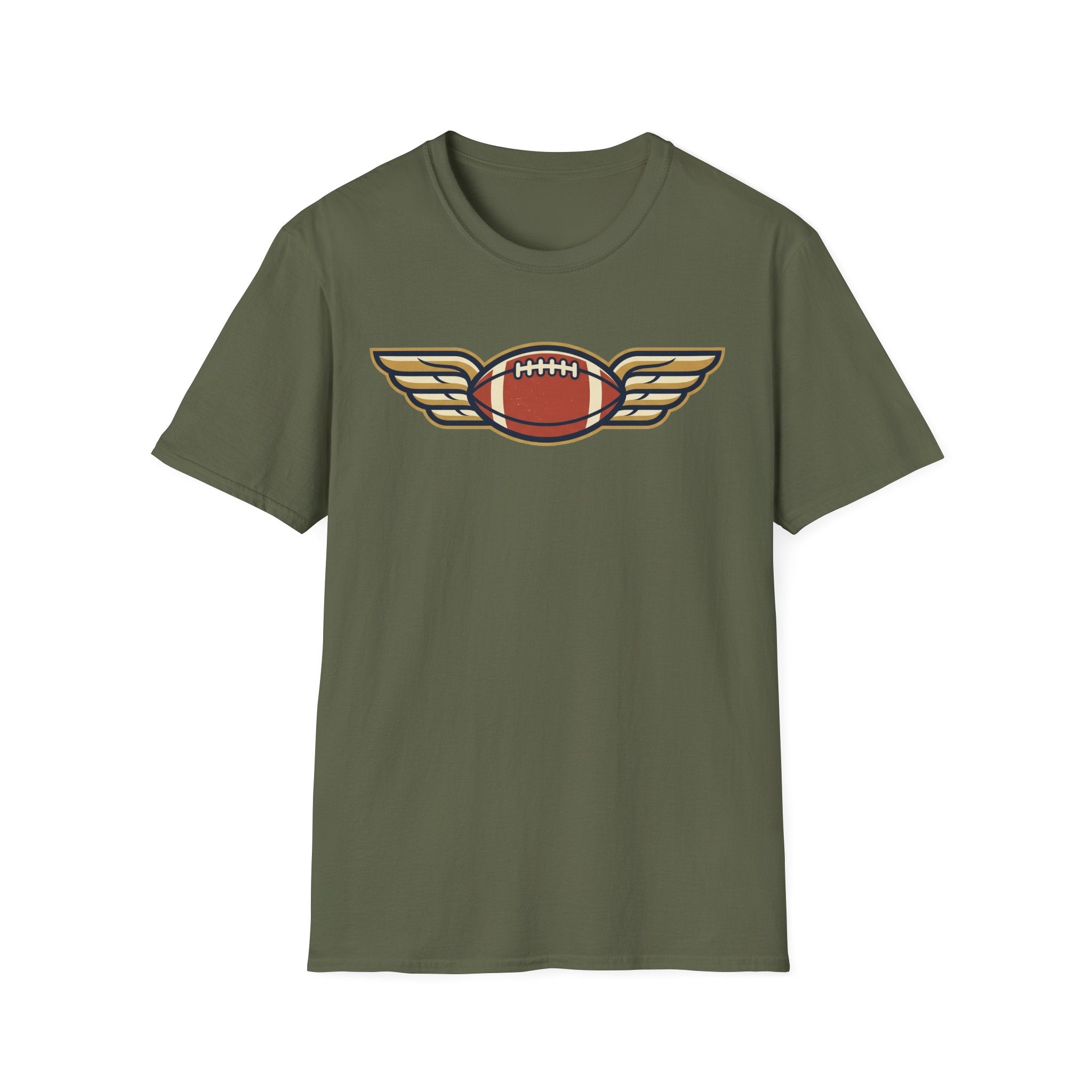 Winged Football T-Shirt | Vintage Retro Flying Football Tee