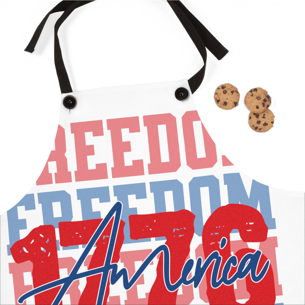 Patriotic 1776 America Apron | Fourth of July BBQ Grilling Apron | USA Kitchen Cooking Apron | Independence Day Gift