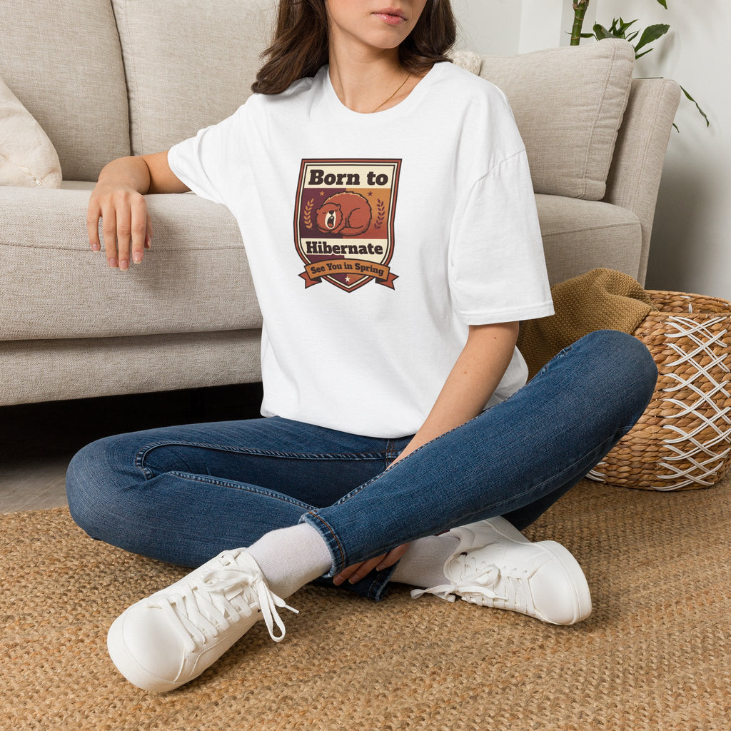 Born to Hibernate Bear graphic tee | T-Shirt, Cozy Winter Design