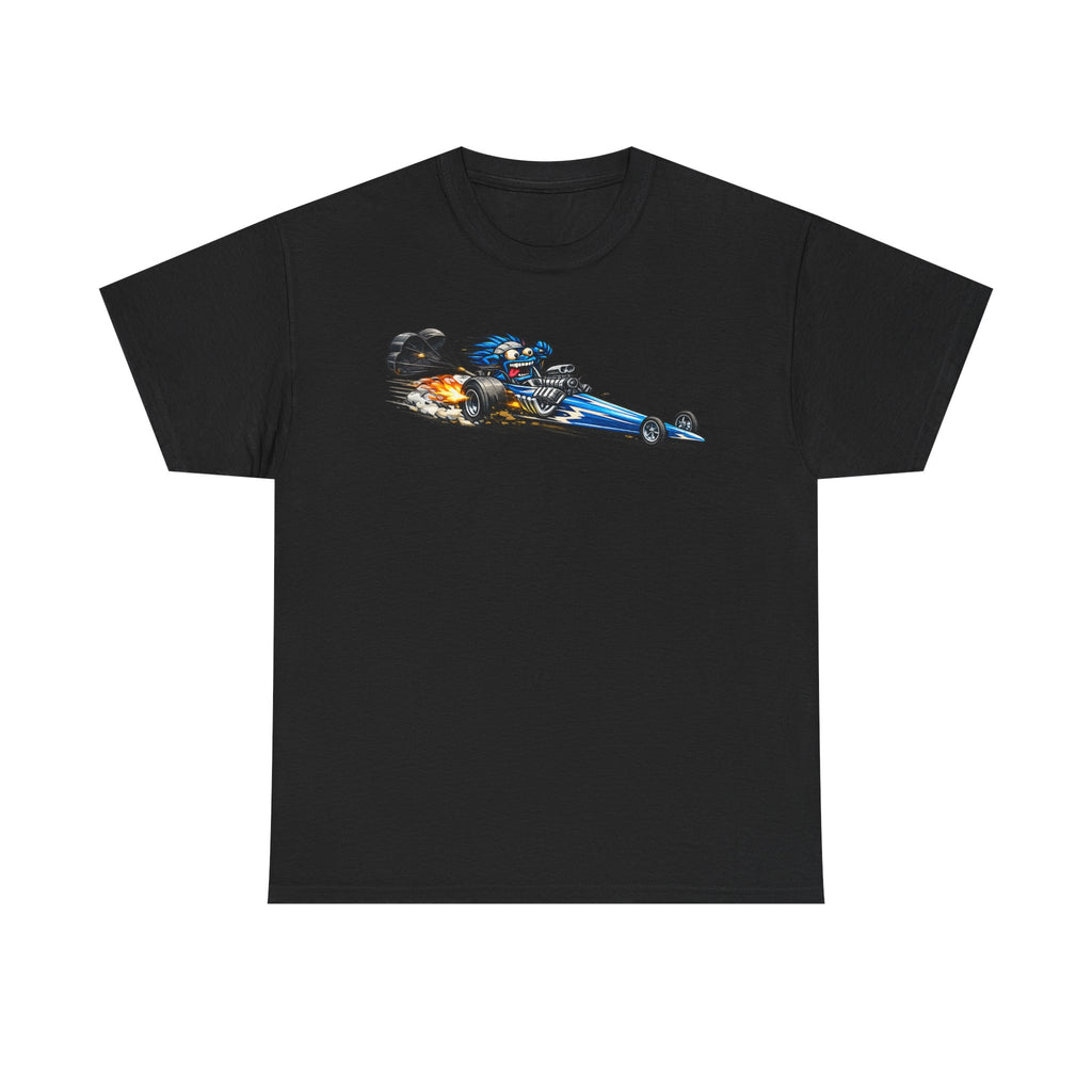 Flaming Dragster Graphic Tee | Retro Hot Rod Racing Car T-Shirt, Unisex Kustom Art Gift