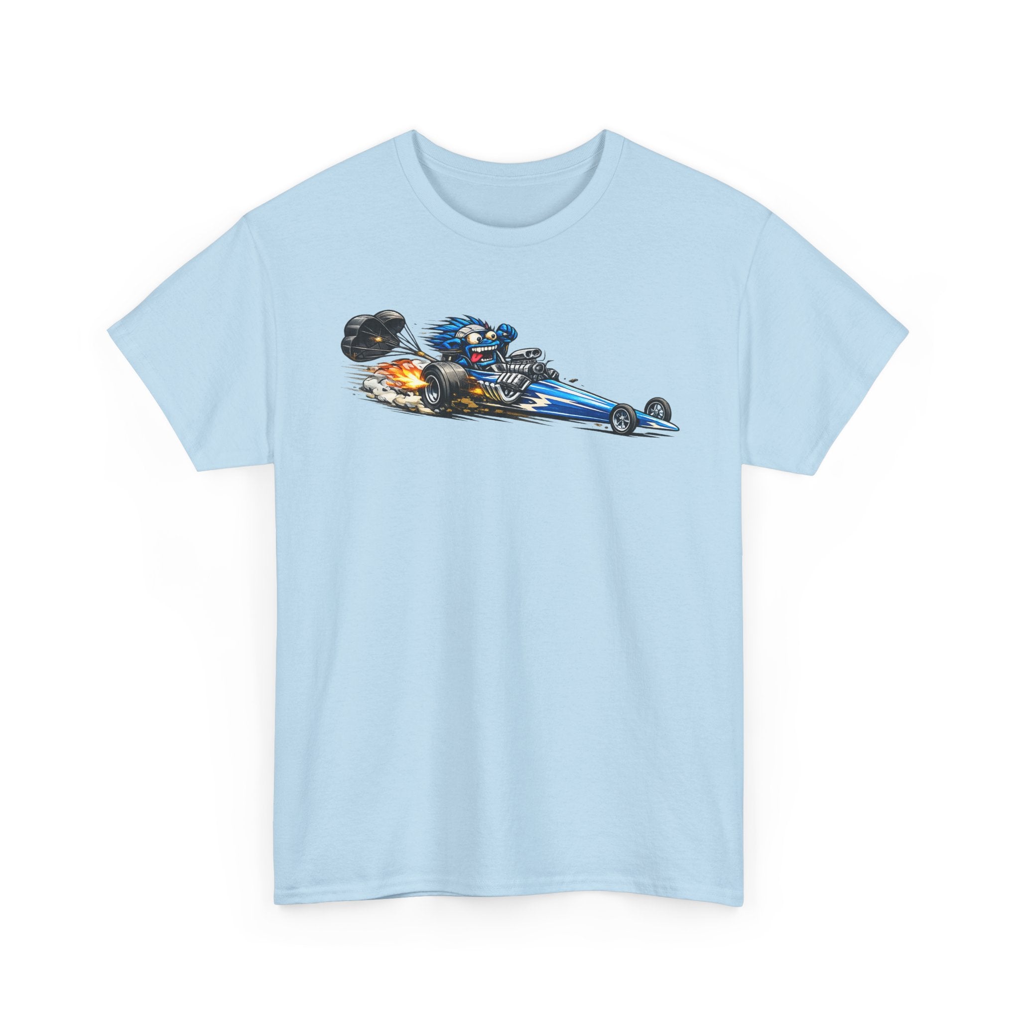 Flaming Dragster Graphic Tee | Retro Hot Rod Racing Car T-Shirt, Unisex Kustom Art Gift
