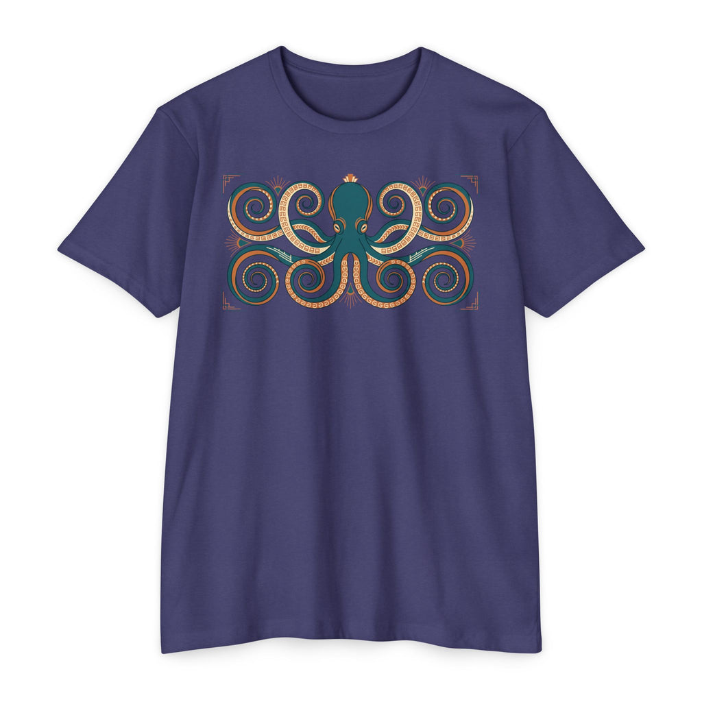 Octopus T-Shirt Teal Swirl Nautical Sea Creature Graphic Tee Ocean Lover Gift Unisex