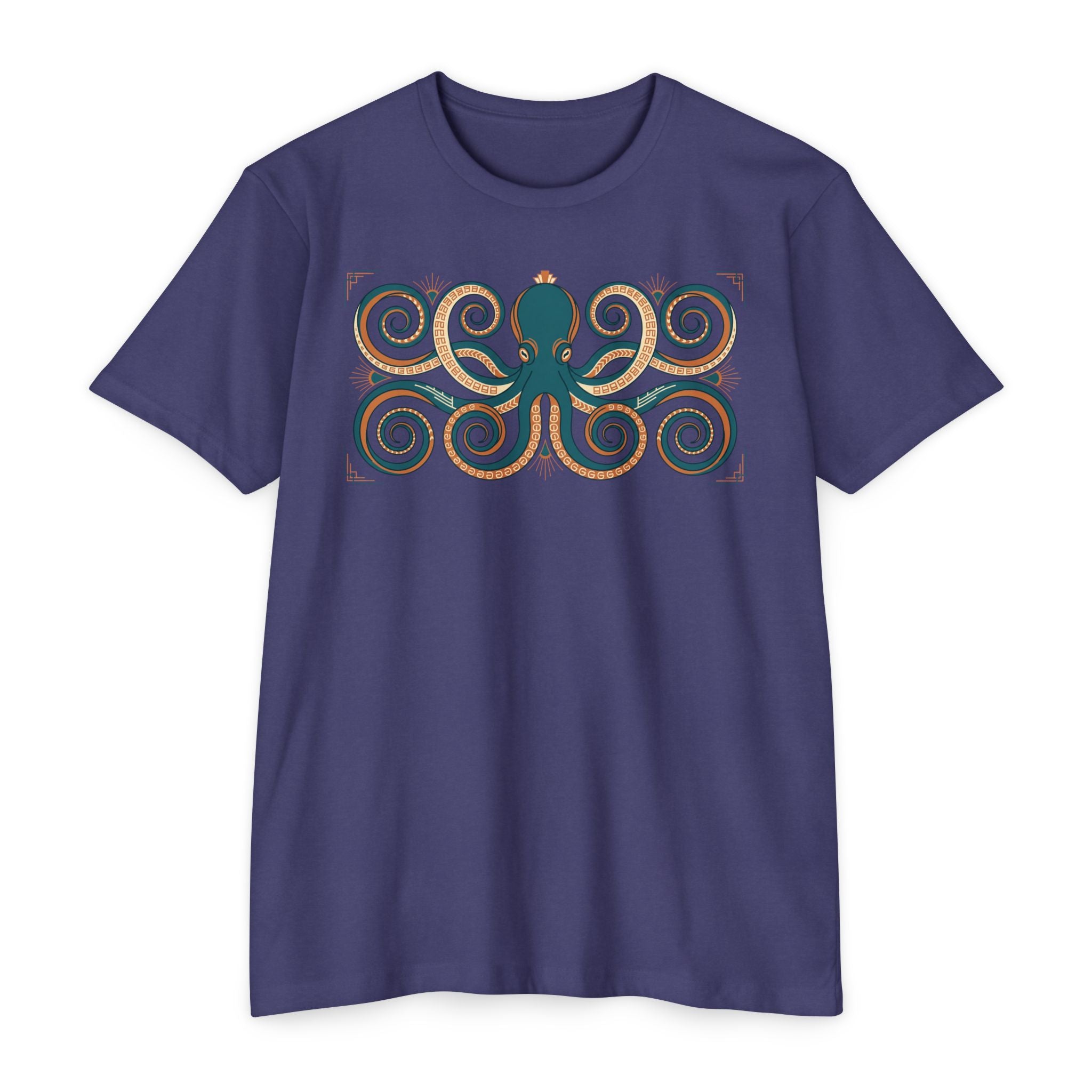 Octopus T-Shirt Teal Swirl Nautical Sea Creature Graphic Tee Ocean Lover Gift Unisex