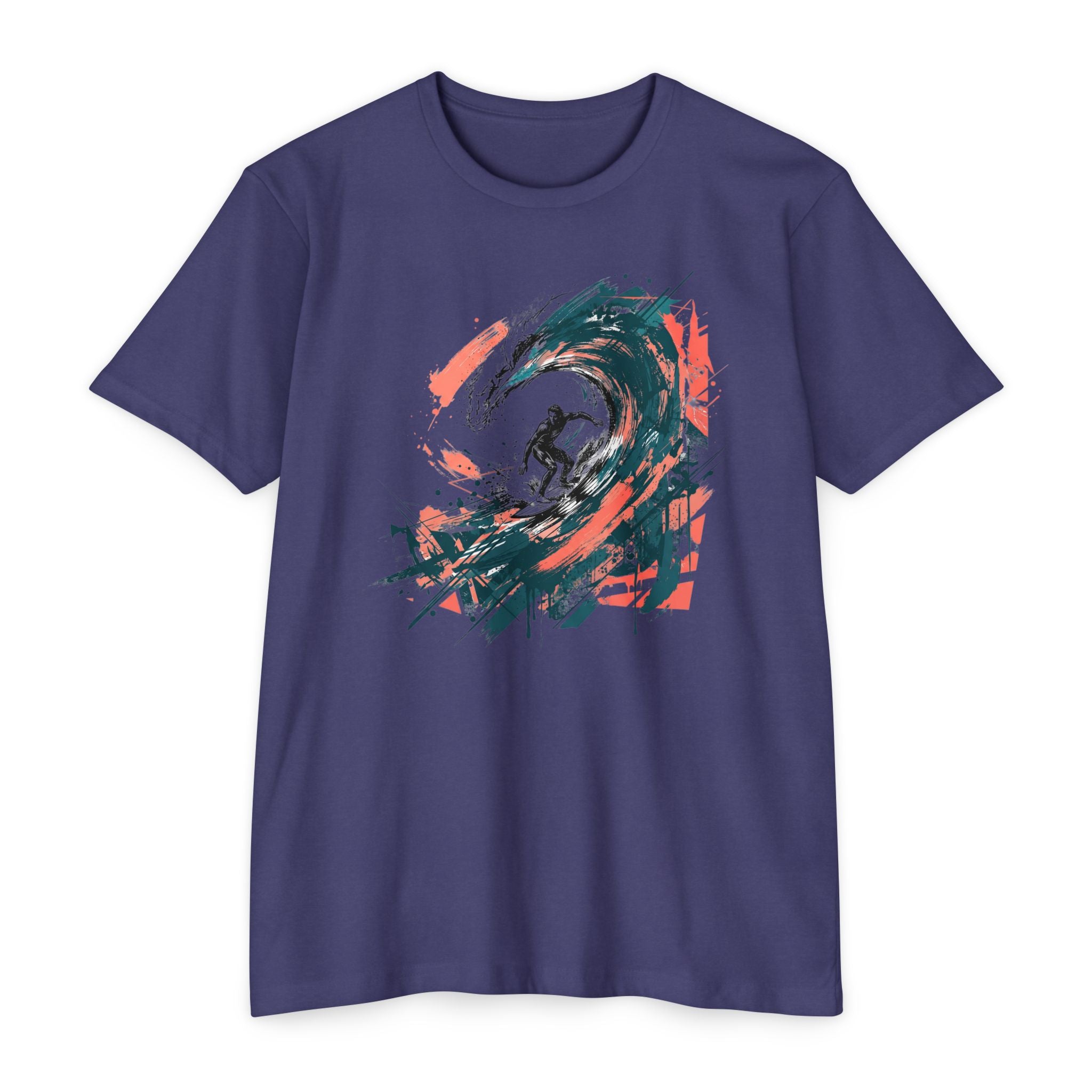 Surfer T-Shirt Wave Paintbrush Art Abstract Ocean Surf Graphic Tee Surfer Gift Beach Lover Unisex