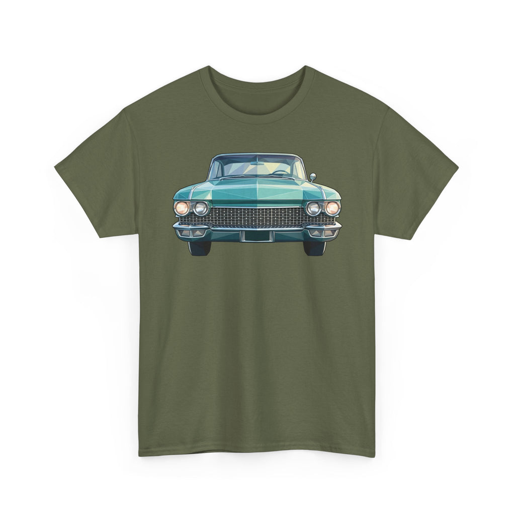 Classic Luxury Cruiser Car Tee | Big Fins Front & Rear Car Illustration