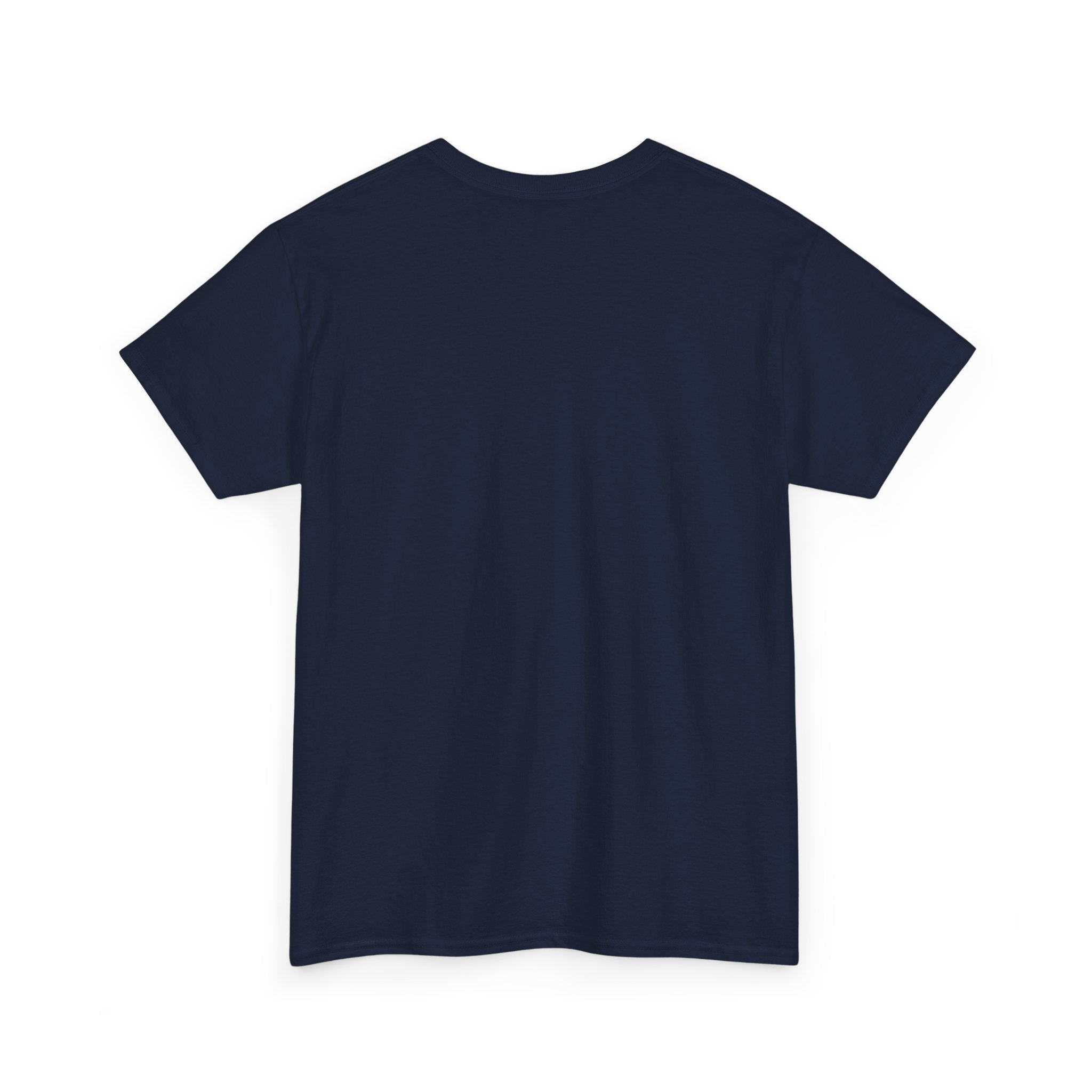 Dark navy crewneck T-shirt, plain rear panel