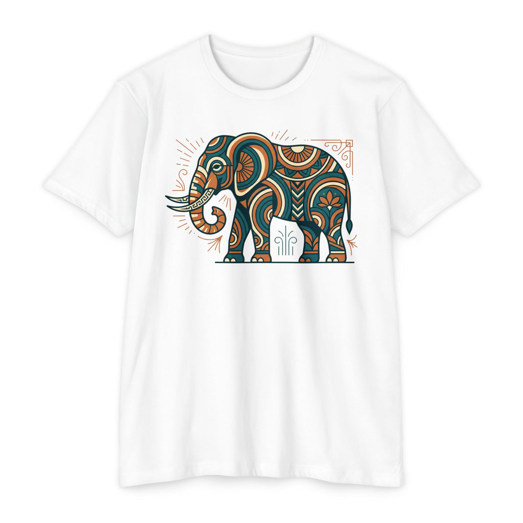 Elephant T-Shirt Boho Tribal Paisley Pattern Graphic Tee Elephant Lover Gift Nature Art Tee