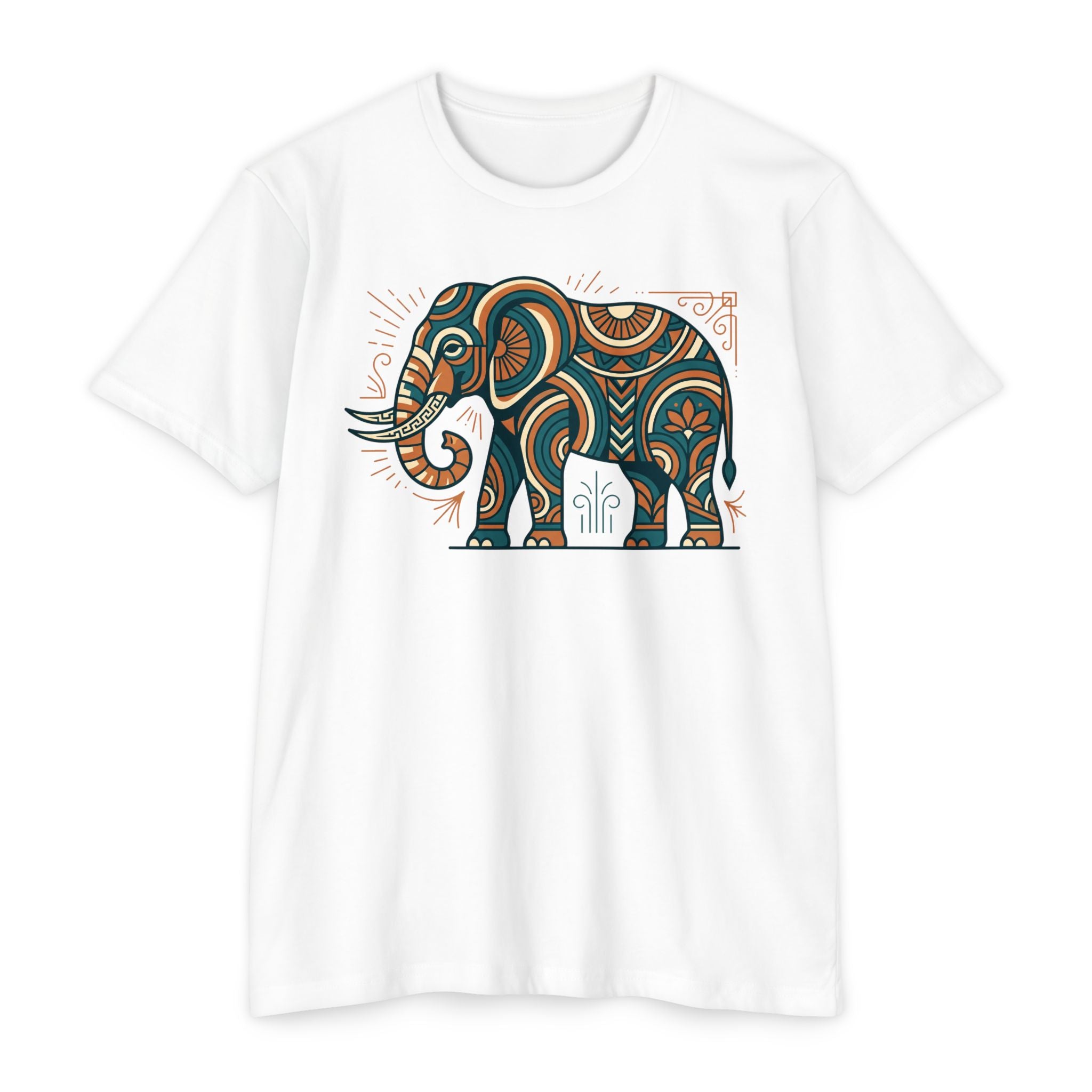 Elephant T-Shirt Boho Tribal Paisley Pattern Graphic Tee Elephant Lover Gift Nature Art Tee