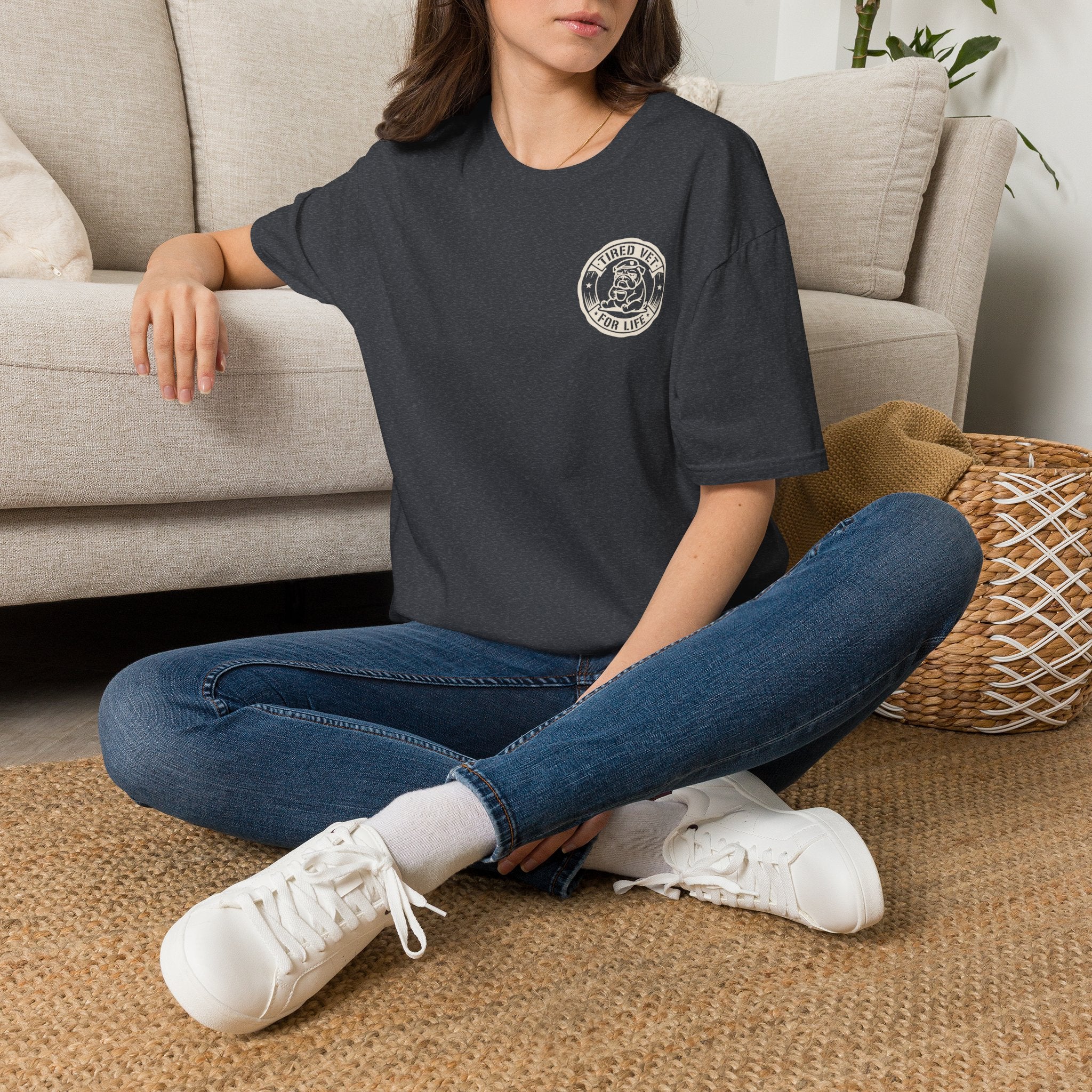 Funny Military Chow Hall Graphic T-Shirt Vintage Back Print with Faded Circle Chest Logo Unisex Tee