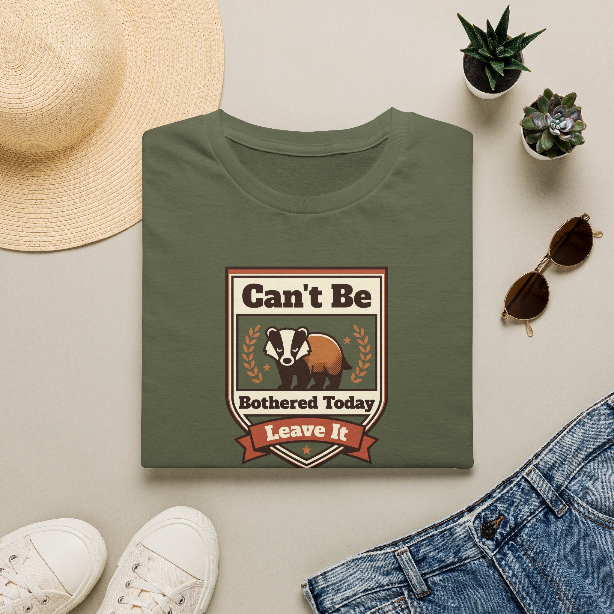 Can't Be Bothered Today Leave It T-Shirt | Badger Graphic Tee
