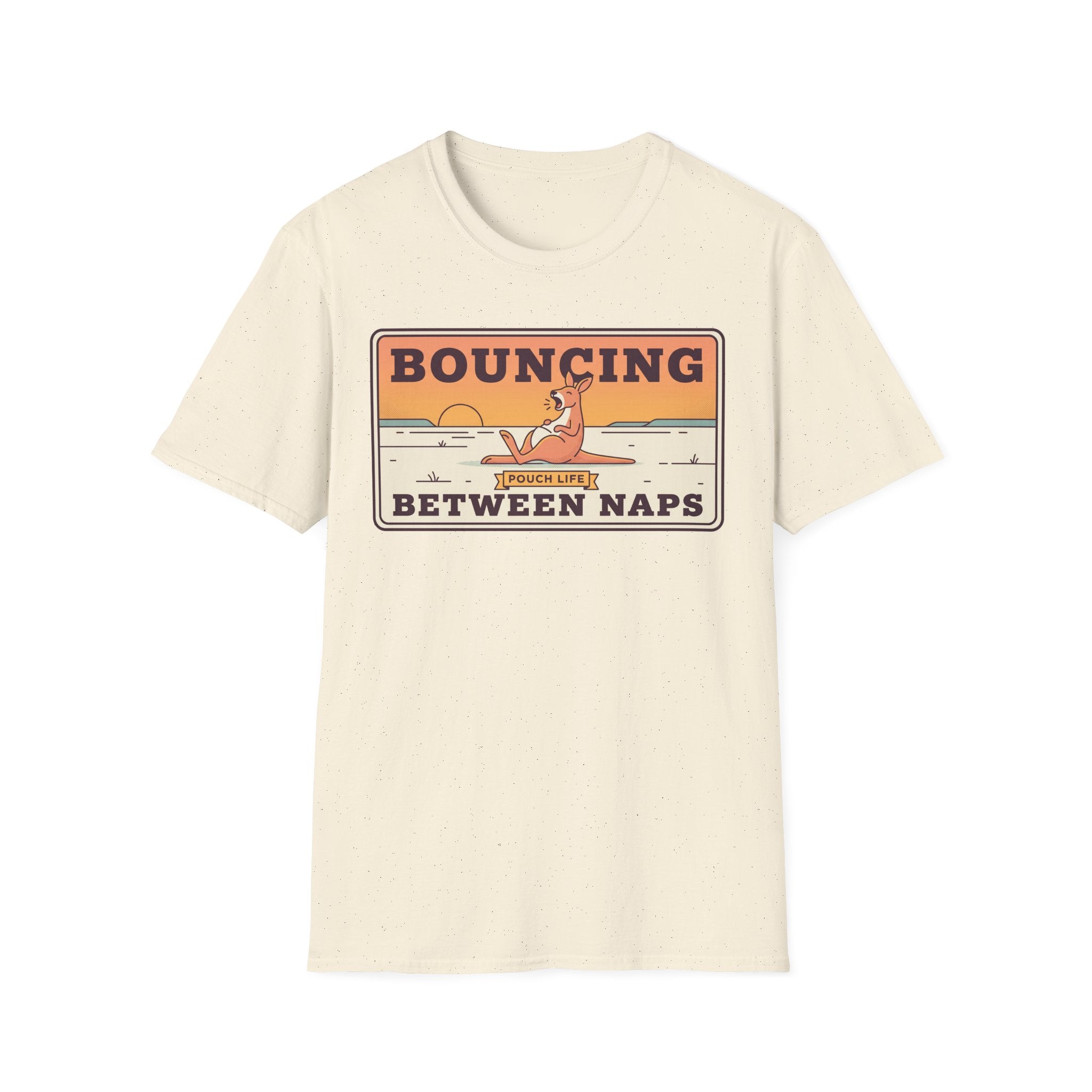 Bouncing Between Naps Kangaroo Illustration T-Shirt | Retro Pouch Life Tee