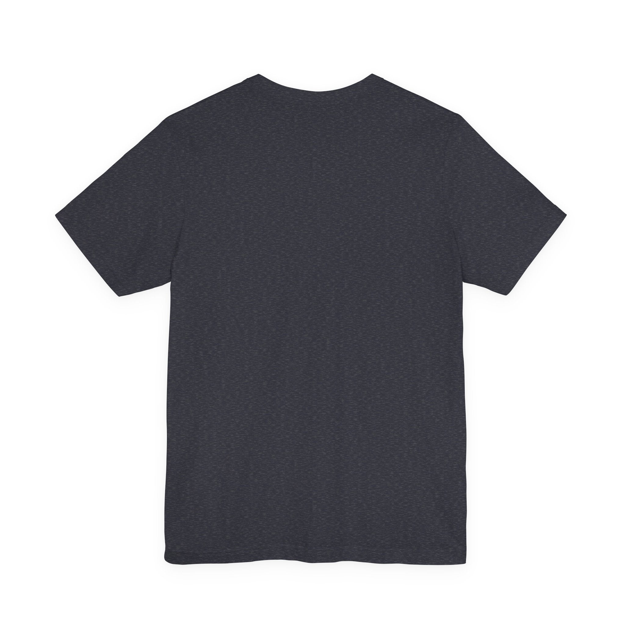 Crystal Skull T-Shirt on heather navy, plain back view (no print)