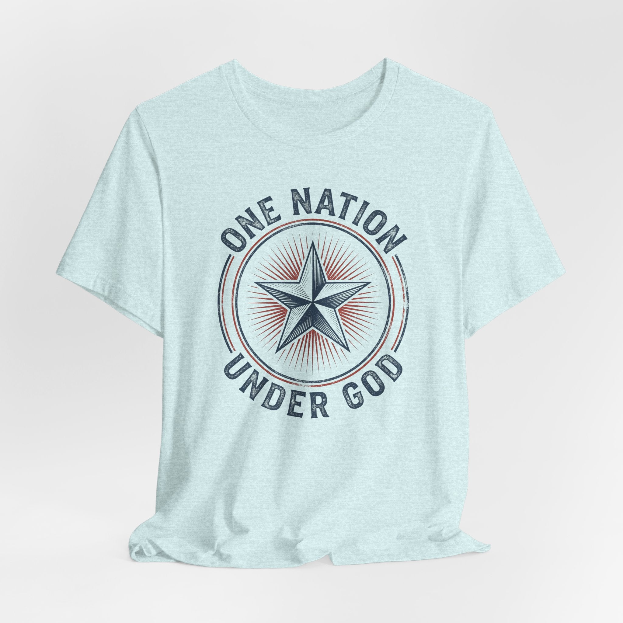 One Nation Under God T-Shirt | Patriotic Christian Faith Americana Star Graphic Tee