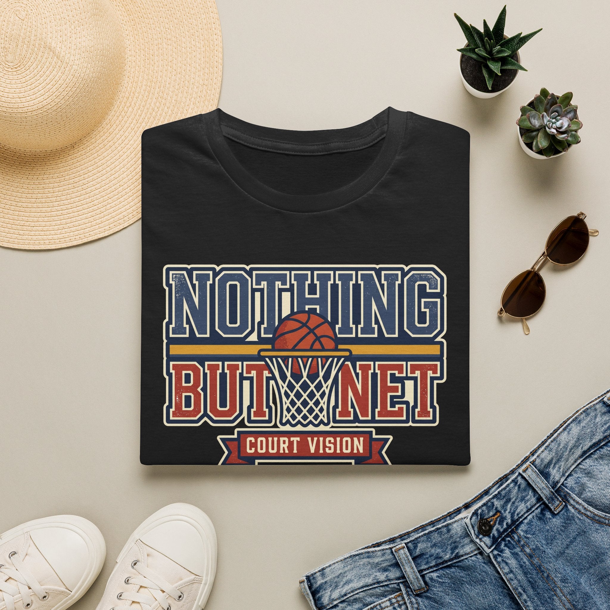 Basketball T-Shirt | Retro Hoops Court Vision Graphic Tee