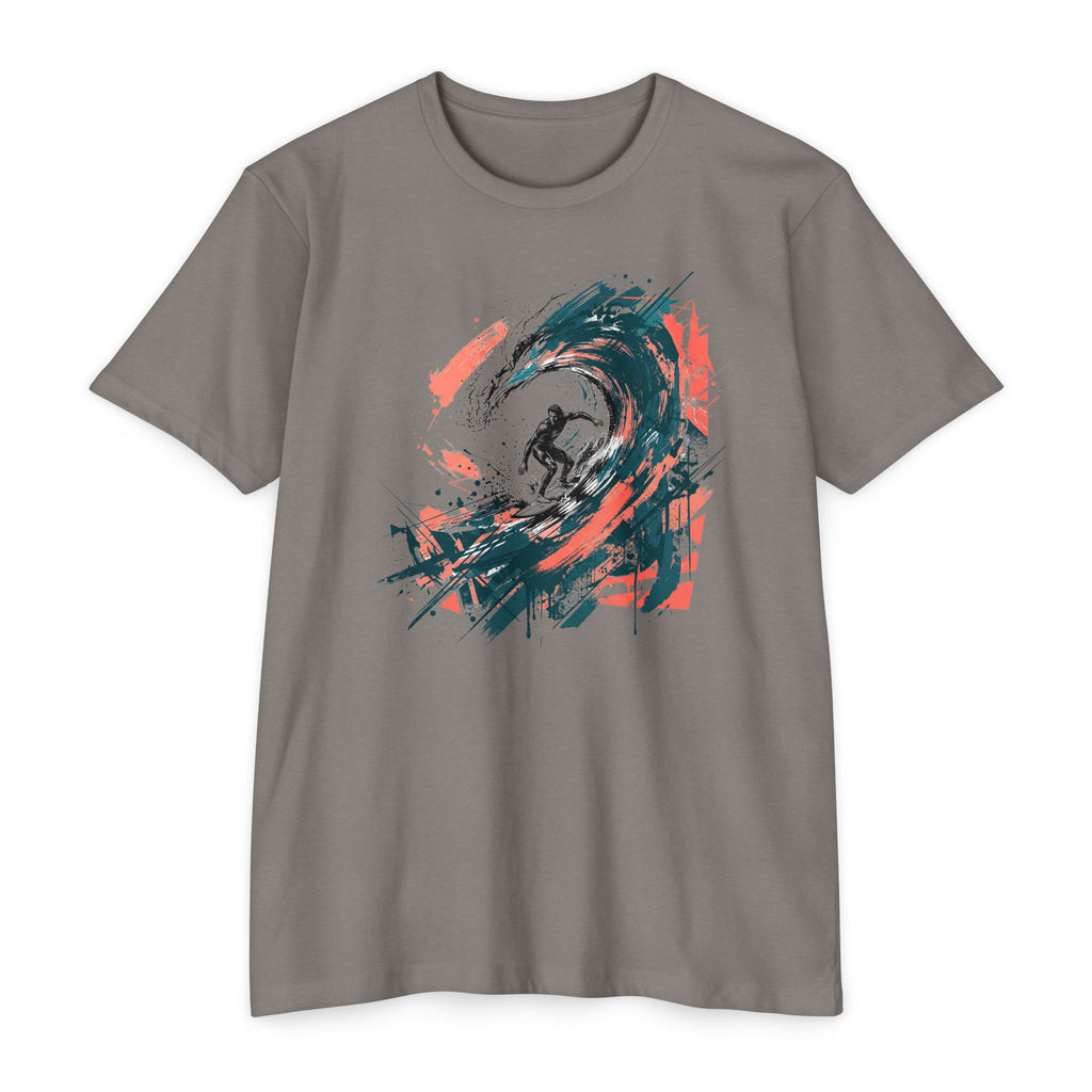 Surfer T-Shirt Wave Paintbrush Art Abstract Ocean Surf Graphic Tee Surfer Gift Beach Lover Unisex