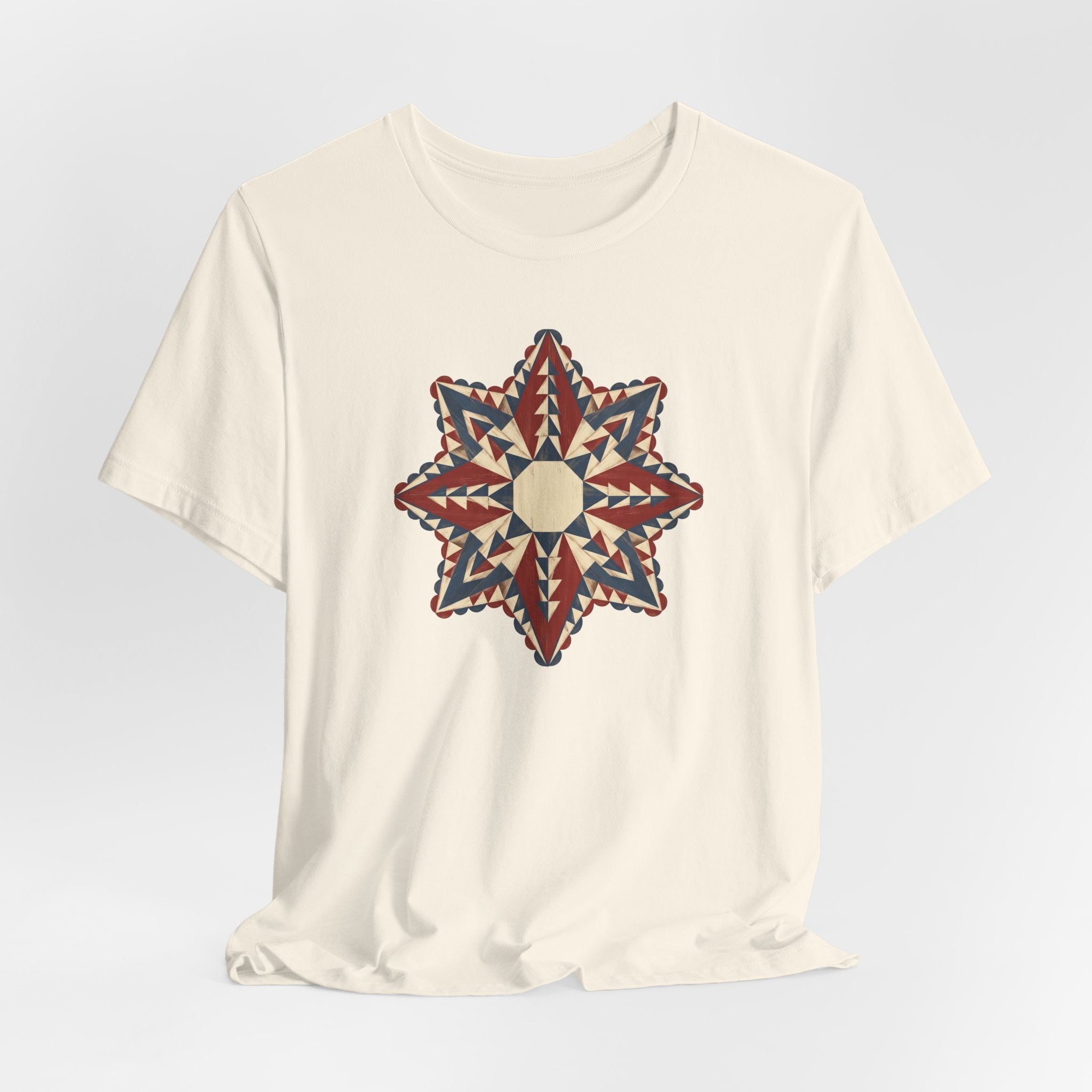 Southwestern Star Mandala Graphic Tee | Geometric Aztec Compass Boho Folk Art T-Shirt