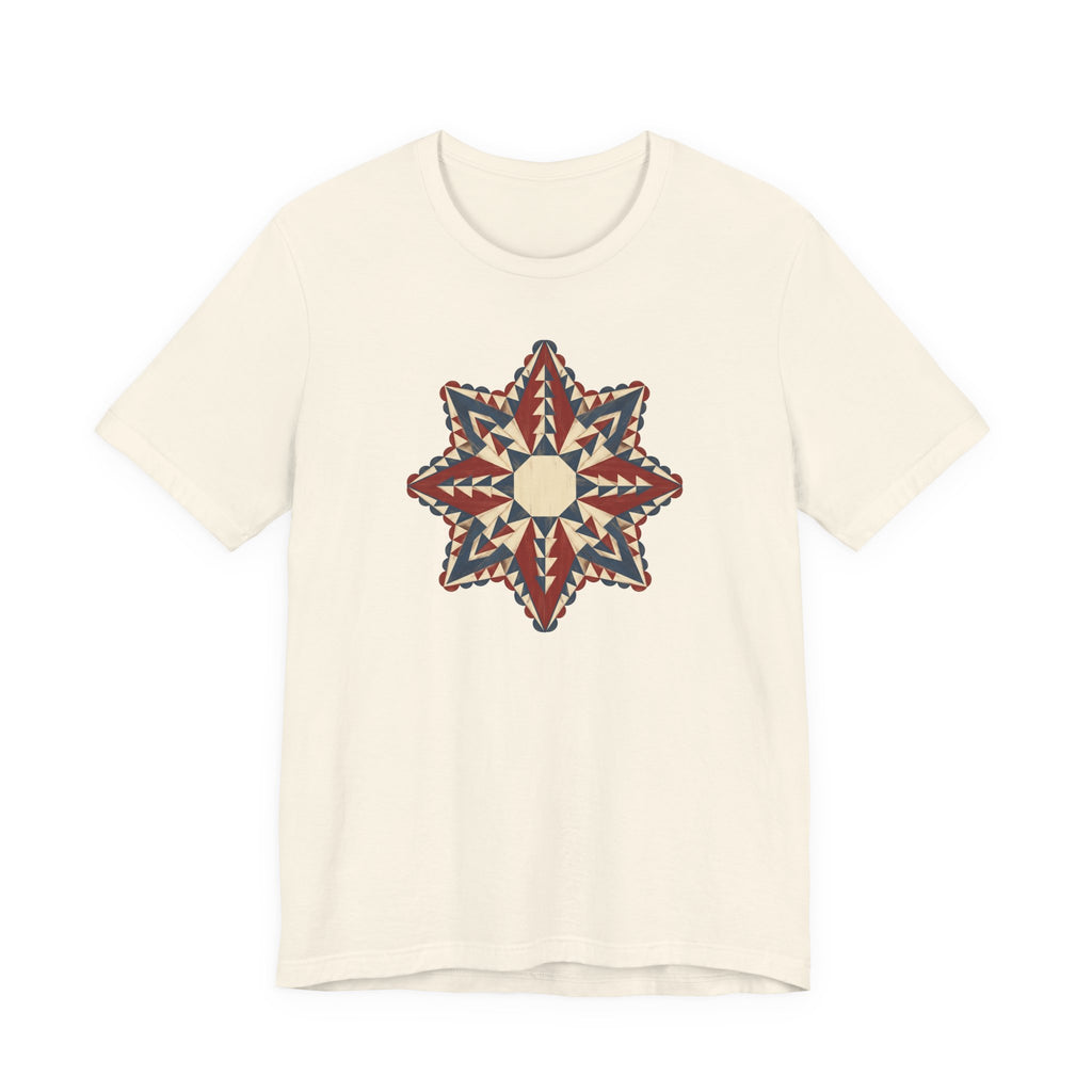 Southwestern Star Mandala Graphic Tee | Geometric Aztec Compass Boho Folk Art T-Shirt
