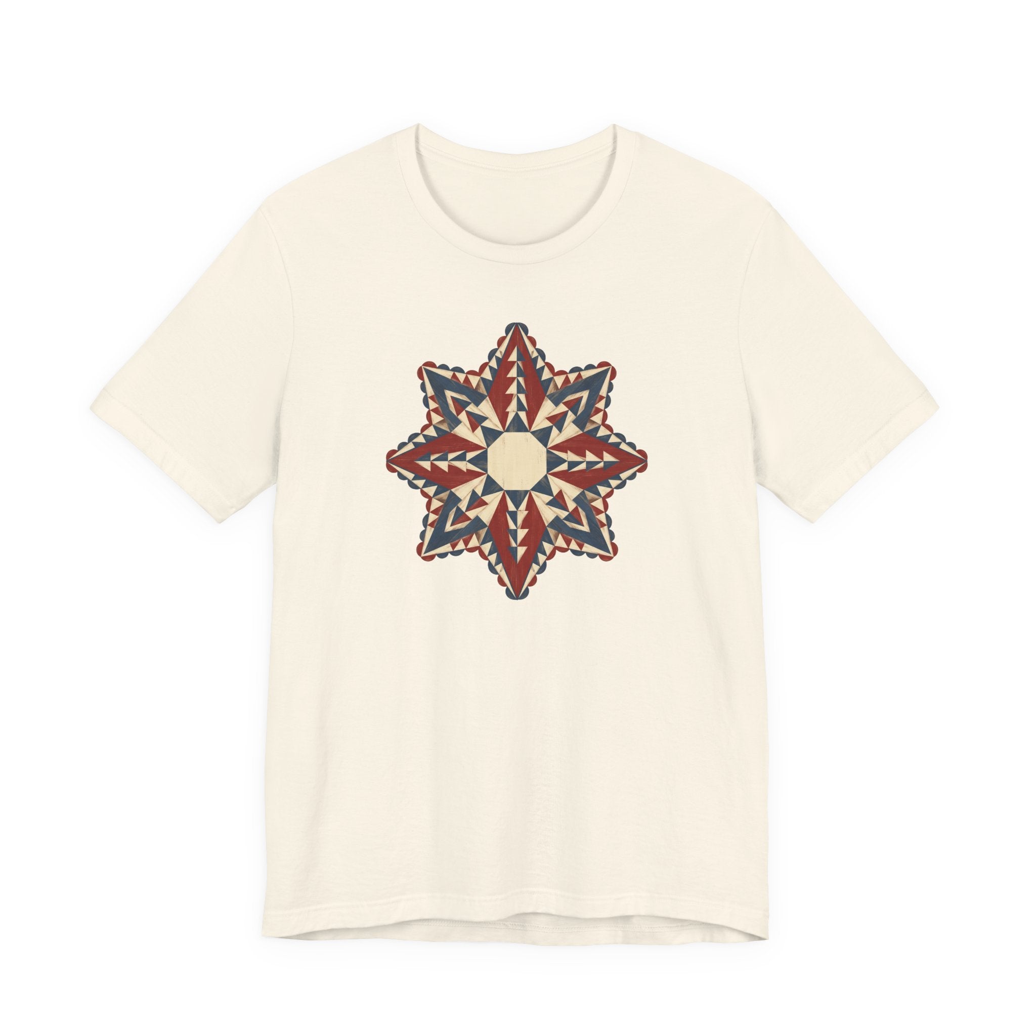 Southwestern Star Mandala Graphic Tee | Geometric Aztec Compass Boho Folk Art T-Shirt