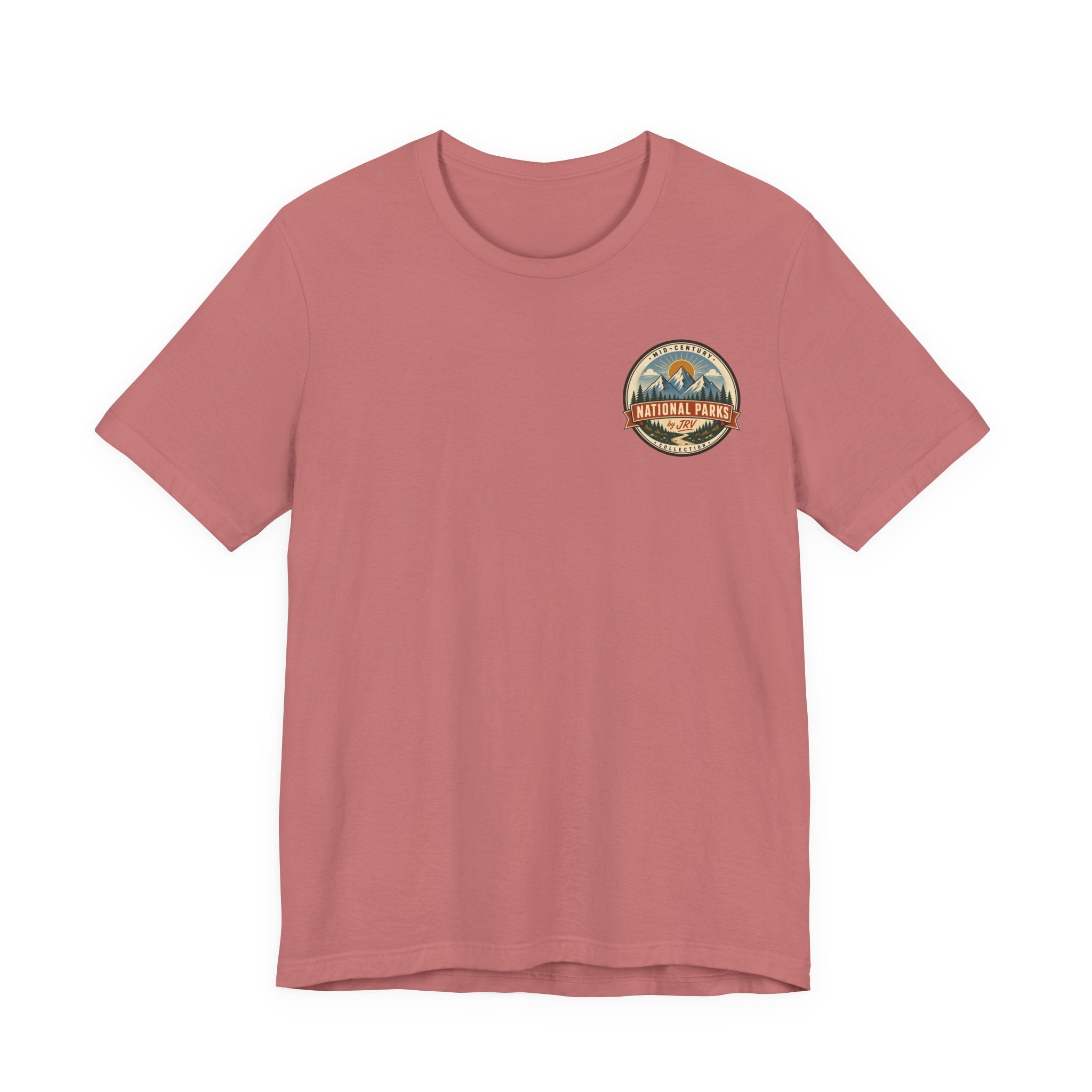 Rose short-sleeve T-shirt with round chest logo graphic