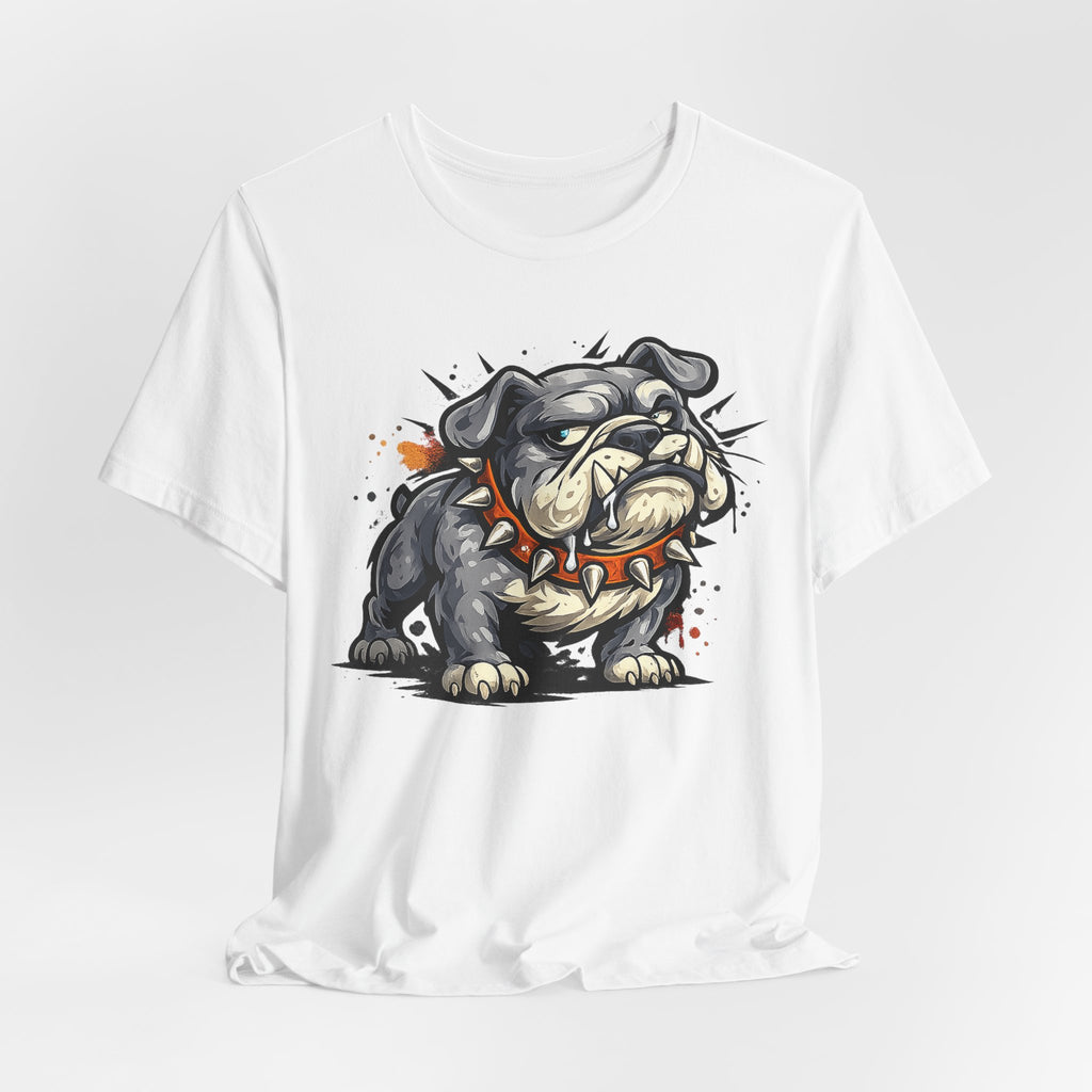 Bulldog Illustration Tee | Tough Cartoon Bulldog Graphic T-Shirt, Fierce Dog Art Unisex Gift
