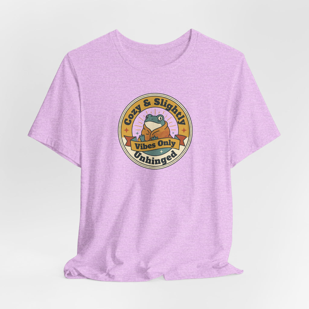Cozy & Slightly Unhinged Vibes Only T-Shirt | Retro Sloth Graphic Tee