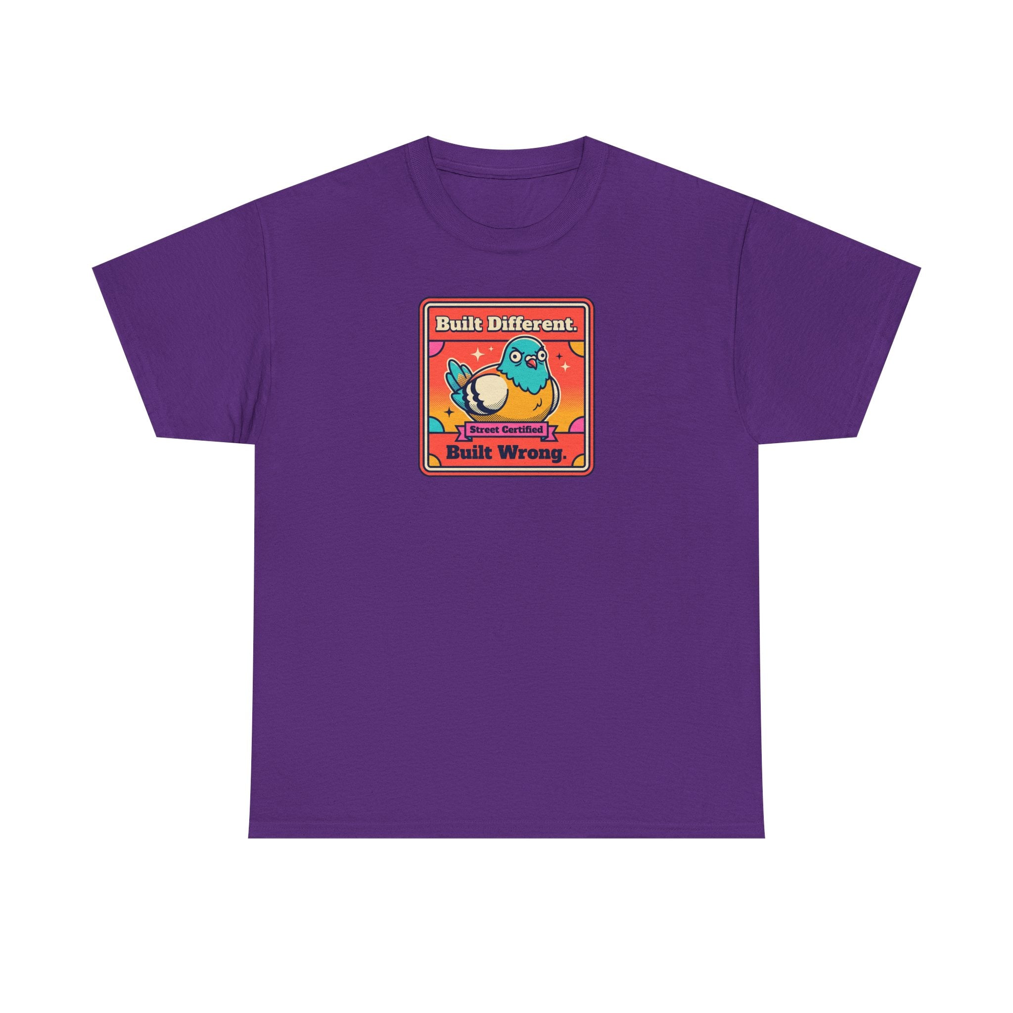Built Different Built Wrong T-Shirt | Funny Quirky Bird Sarcastic Humor Graphic Tee