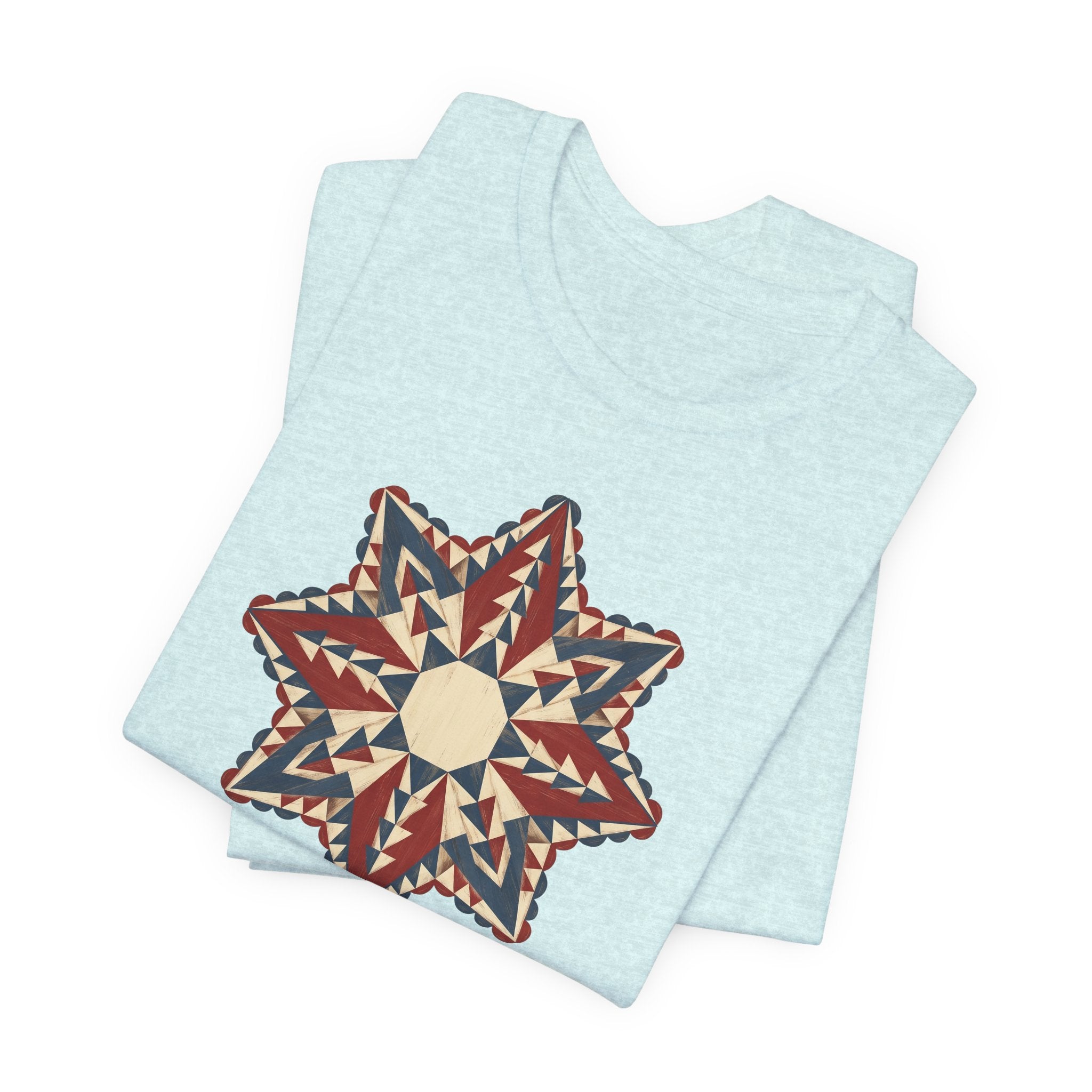 Southwestern Star Mandala Graphic Tee | Geometric Aztec Compass Boho Folk Art T-Shirt
