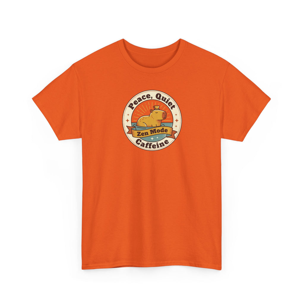Peace Quiet Caffeine T-Shirt | Funny Zen Mode Capybara Graphic Tee
