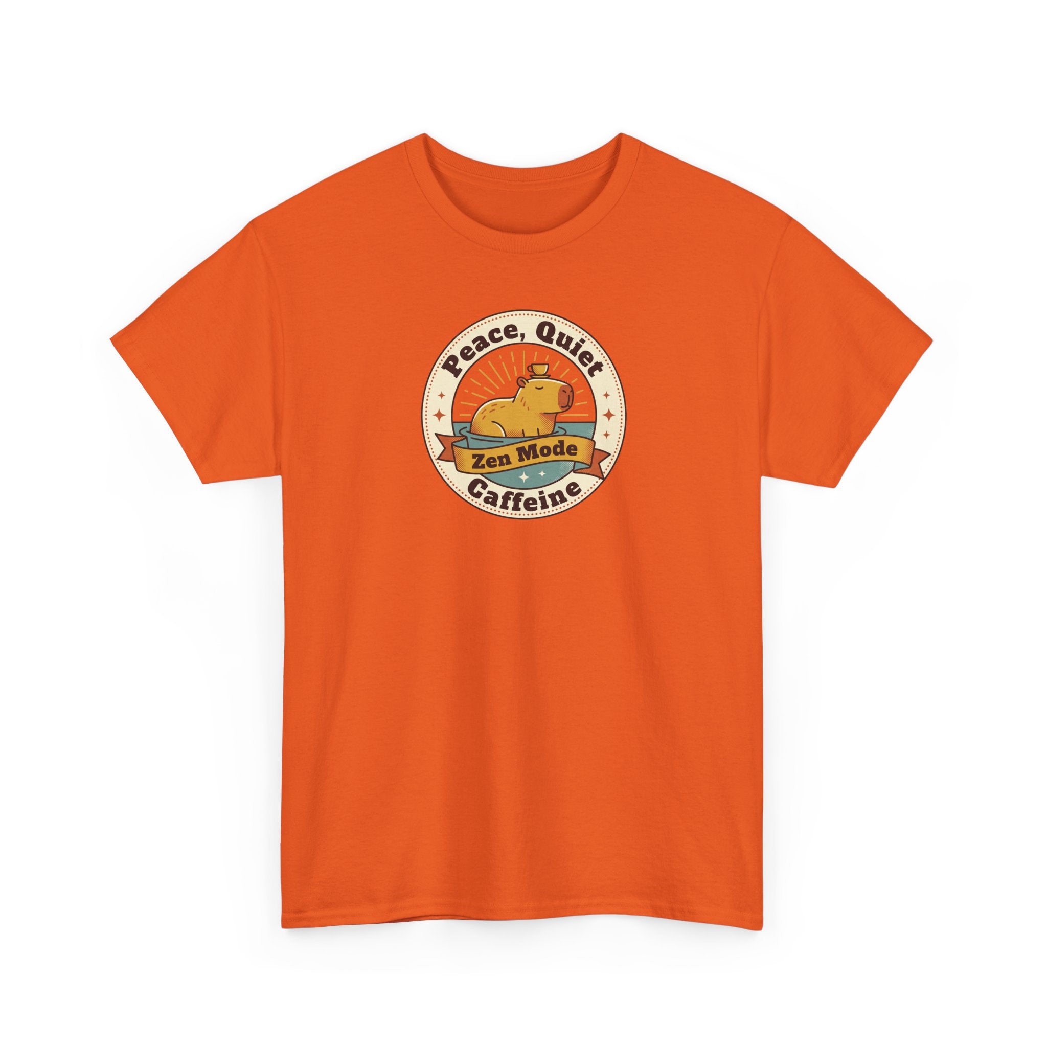 Peace Quiet Caffeine T-Shirt | Funny Zen Mode Capybara Graphic Tee