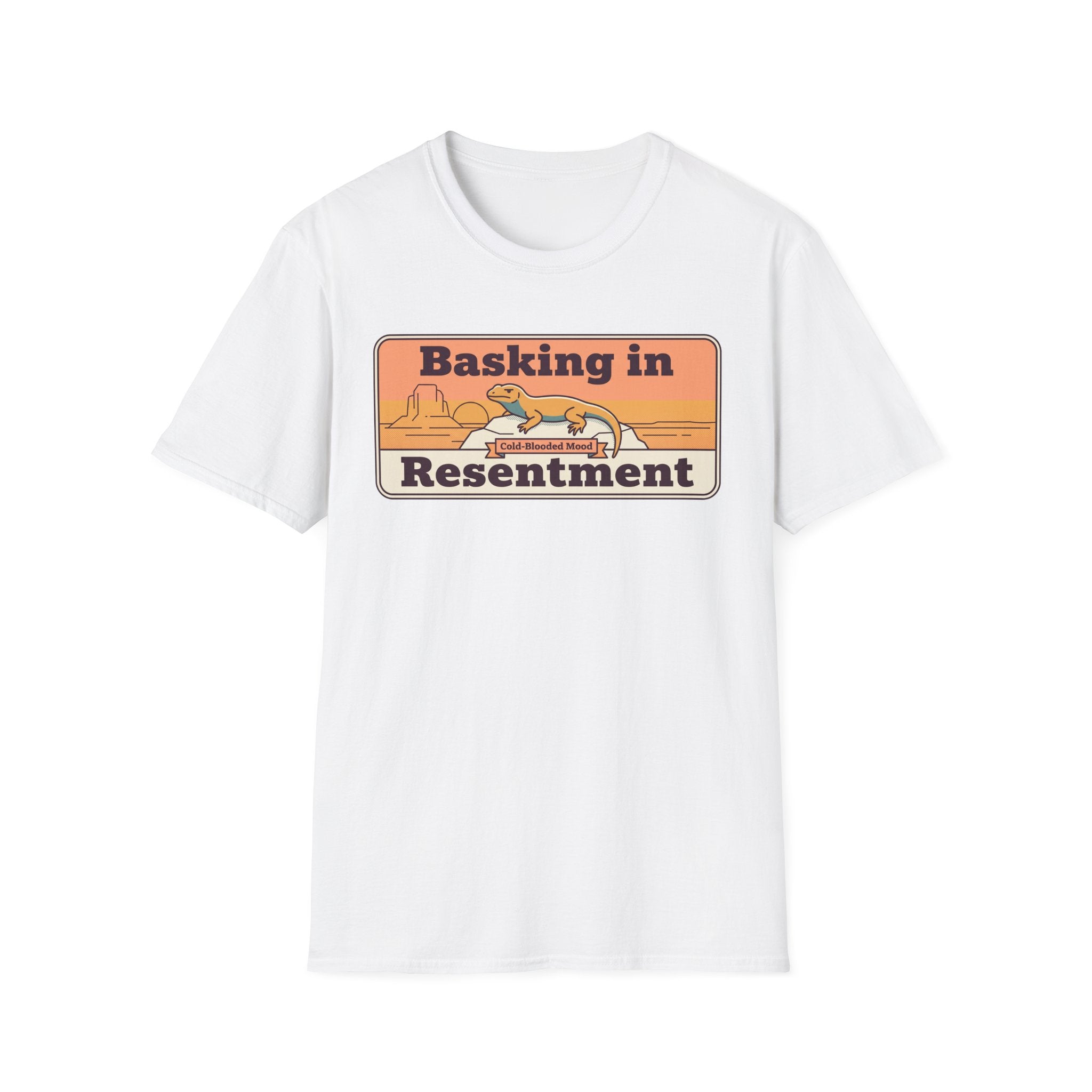 Basking in Resentment Lizard T-Shirt | Retro Desert Graphic