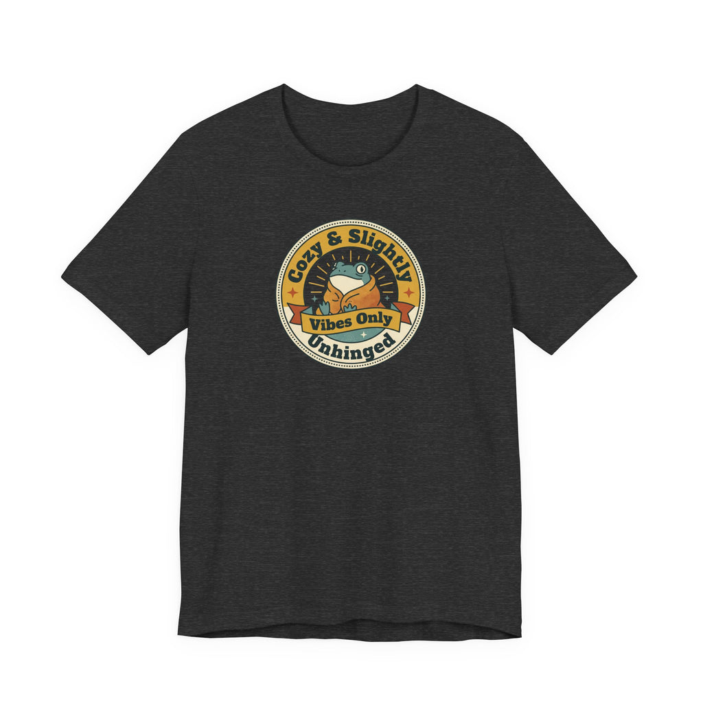 Cozy & Slightly Unhinged Vibes Only T-Shirt | Retro Sloth Graphic Tee