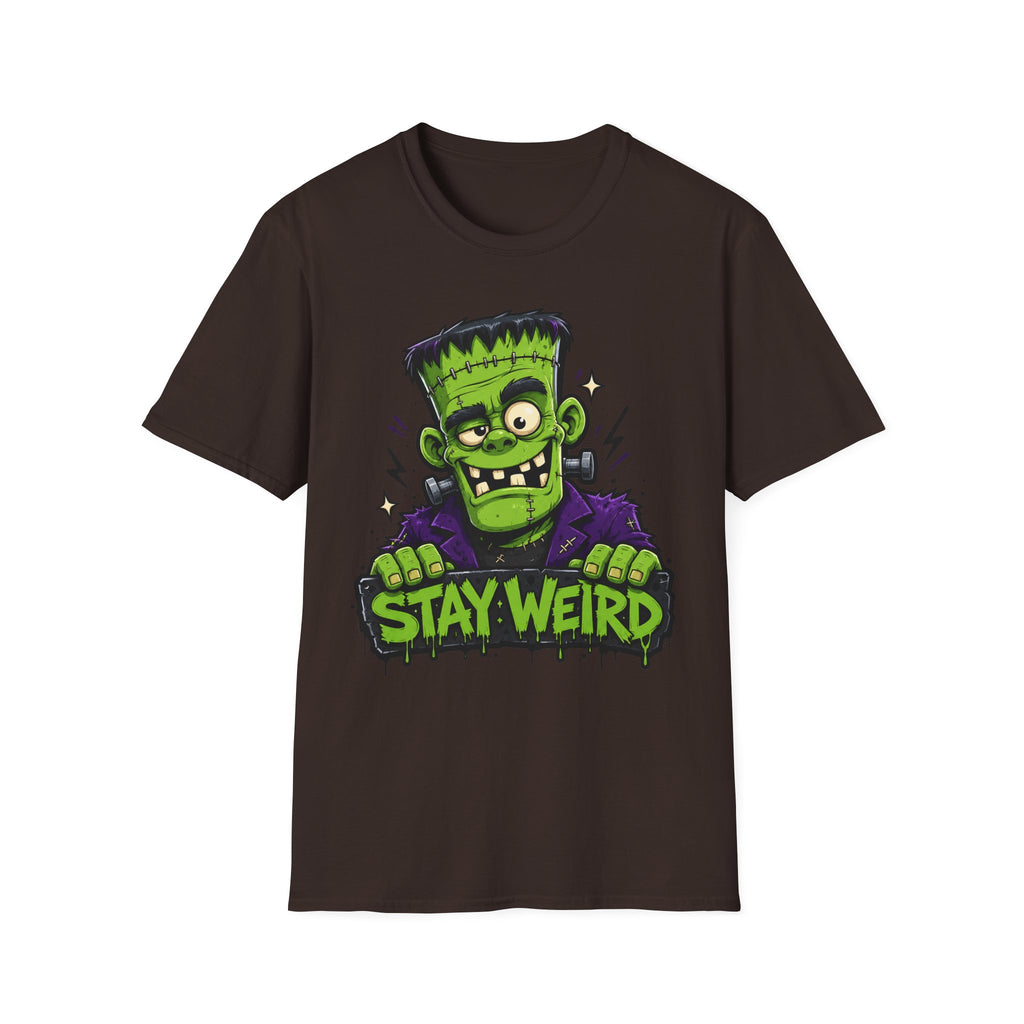 Stay Weird Frankenstein T-Shirt | Halloween Monster Graphic Tee | Spooky Cartoon Tee | Funny Monster Shirt | Halloween Gift