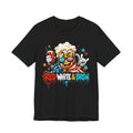 Red White & Brew 4th of July T-Shirt | Patriotic Beer Mascot American Flag Graphic Tee