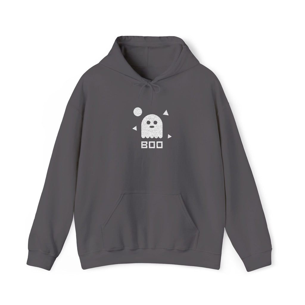 Pixel Ghost Hoodie | Cute Retro 8-Bit Boo Ghost Sweatshirt, Unisex Gamer Halloween Gift Pullover