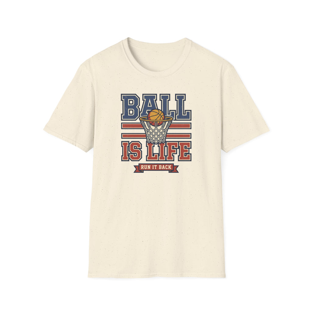 Basketball T-Shirt | Ball Is Life Retro Hoops Graphic Tee
