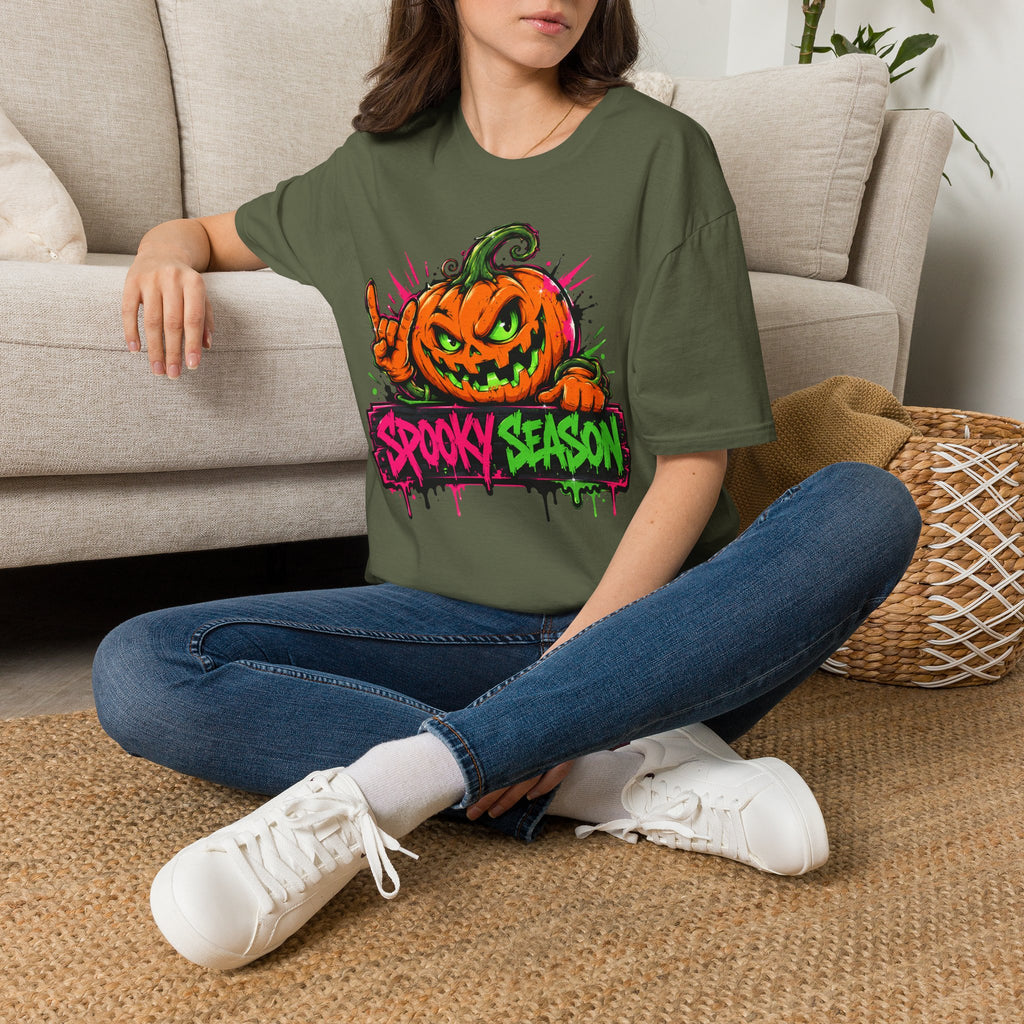 Spooky Season Pumpkin Jack-O-Lantern T-Shirt | Halloween Graphic Tee | Fall Vibes Shirt | Trick or Treat Tee | Pumpkin Lover Gift