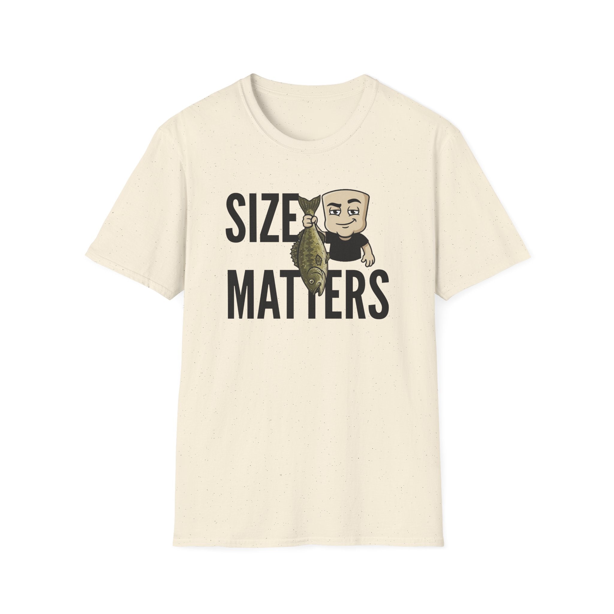 Size Matters T-Shirt, Funny Fishing Tee, Fisherman Angler Gift Shirt, Sarcastic Bass Fishing Humor Tee for Men & Women