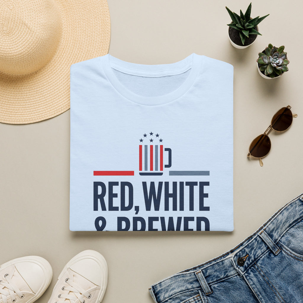 Red White & Brewed T-Shirt | Patriotic Beer Lover Tee, 4th of July Gift, Independence Day Unisex Shirt, USA Pride Graphic Tee