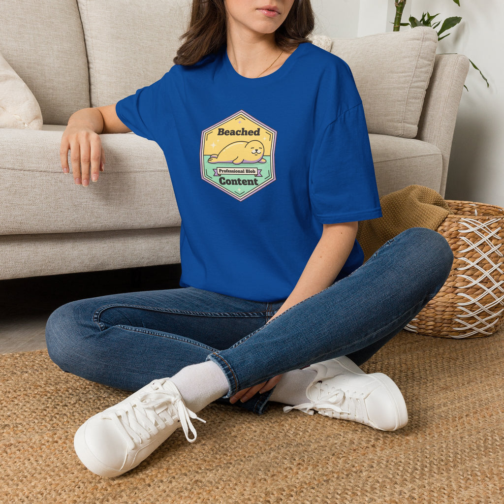 Beached Content seal badge T-Shirt | Cute beach seal design
