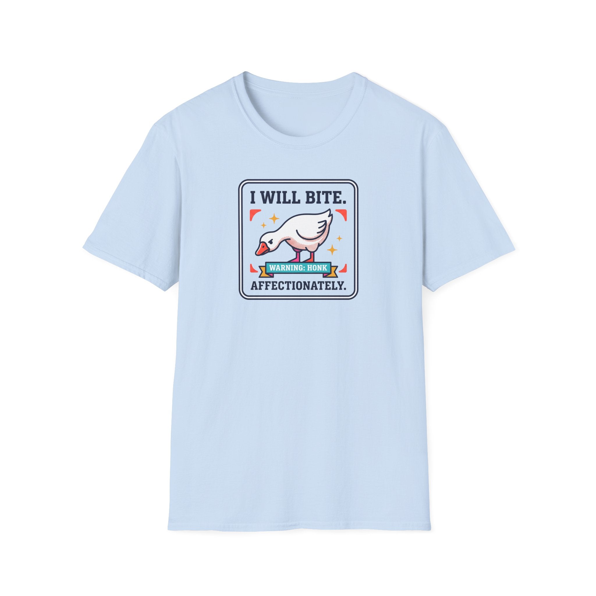 Funny Goose T-Shirt | I Will Bite Honking Goose Warning Graphic Tee | Funny Goose Lover Gift