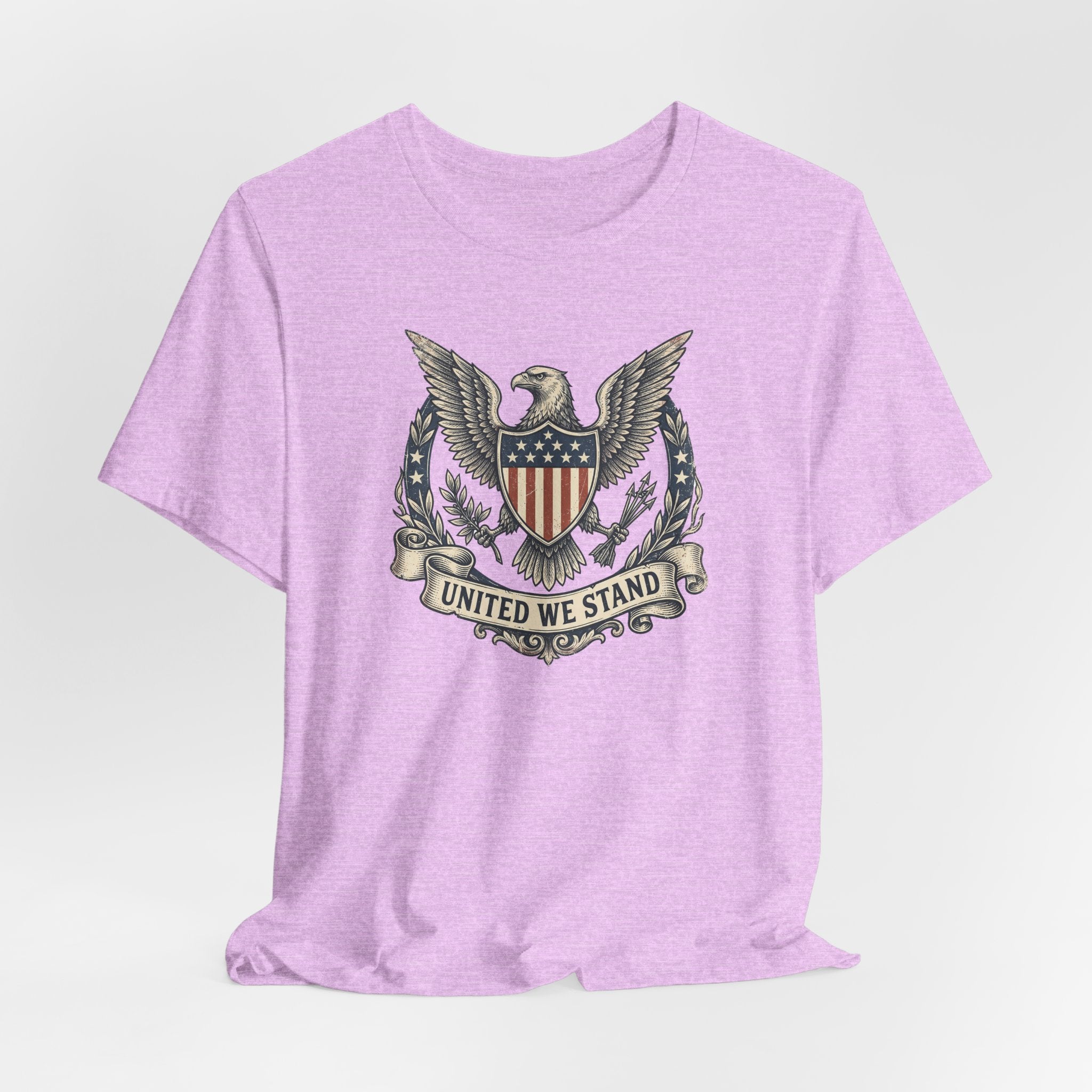 American Eagle Shield United We Stand T-Shirt | Patriotic USA Flag Crest Graphic Tee