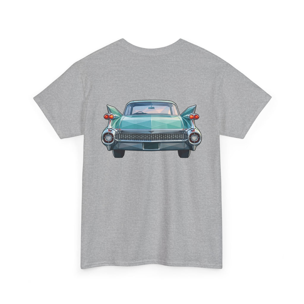 Classic Luxury Cruiser Car Tee | Big Fins Front & Rear Car Illustration