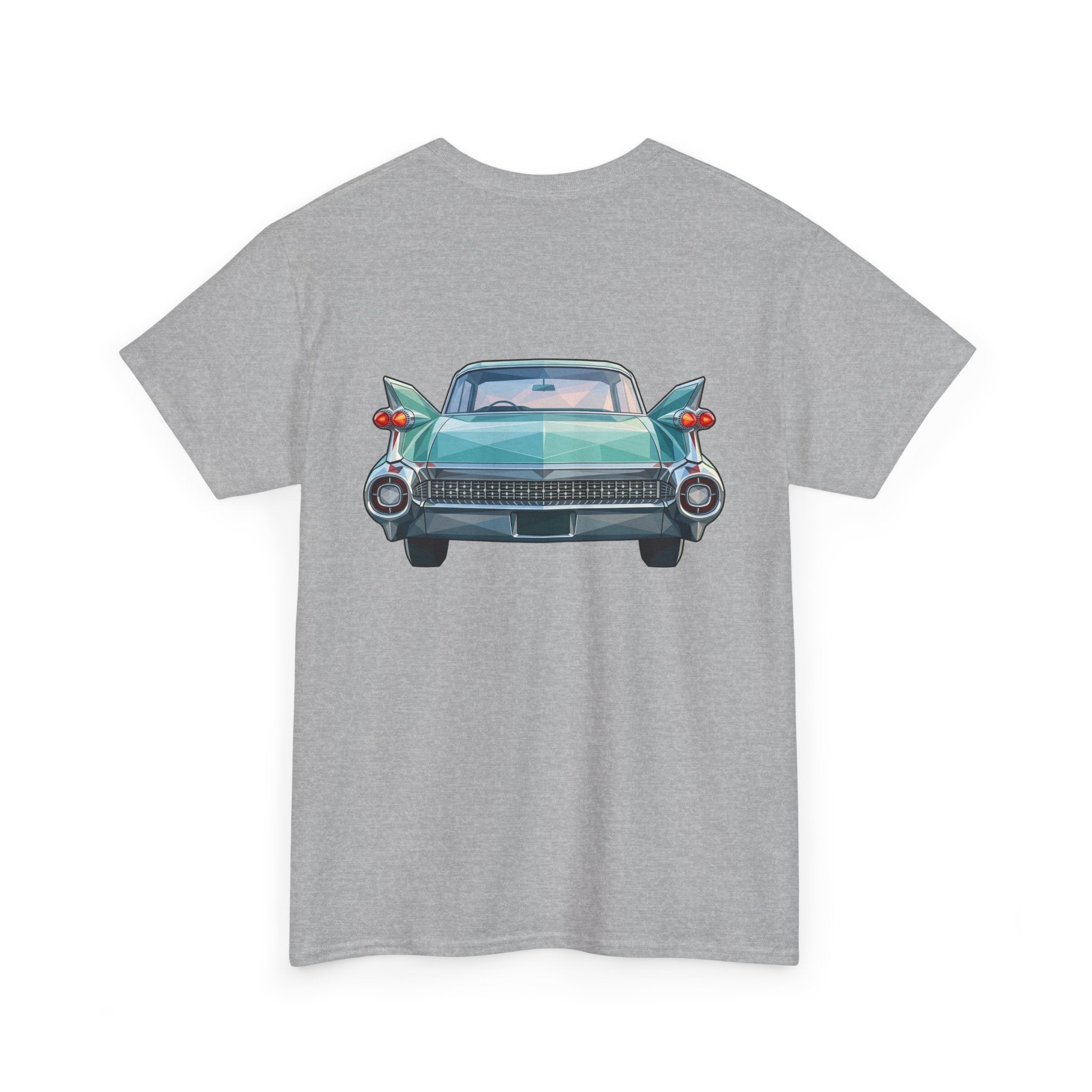 Classic Luxury Cruiser Car Tee | Big Fins Front & Rear Car Illustration