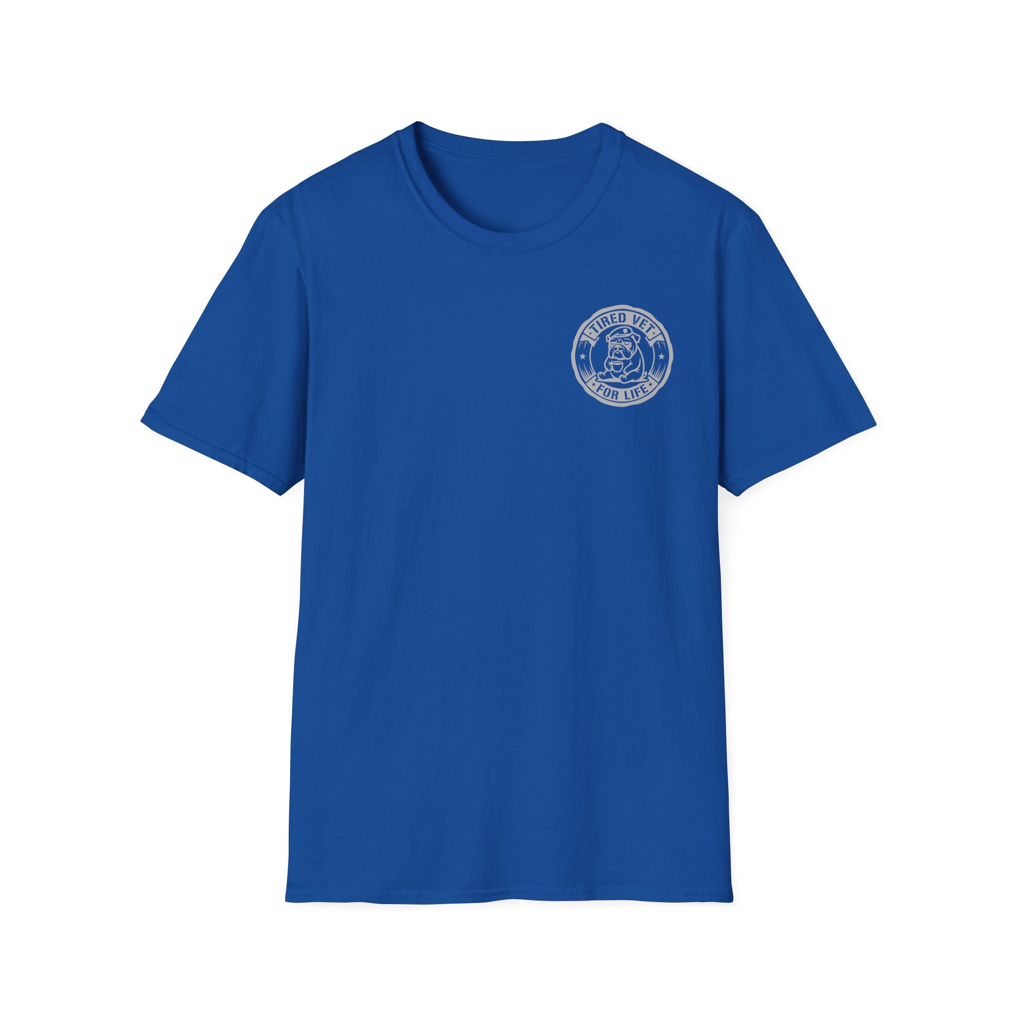 Retired Veteran Graphic T-Shirt with Cardinal Bird Back Print and Military Chest Emblem Unisex Tee