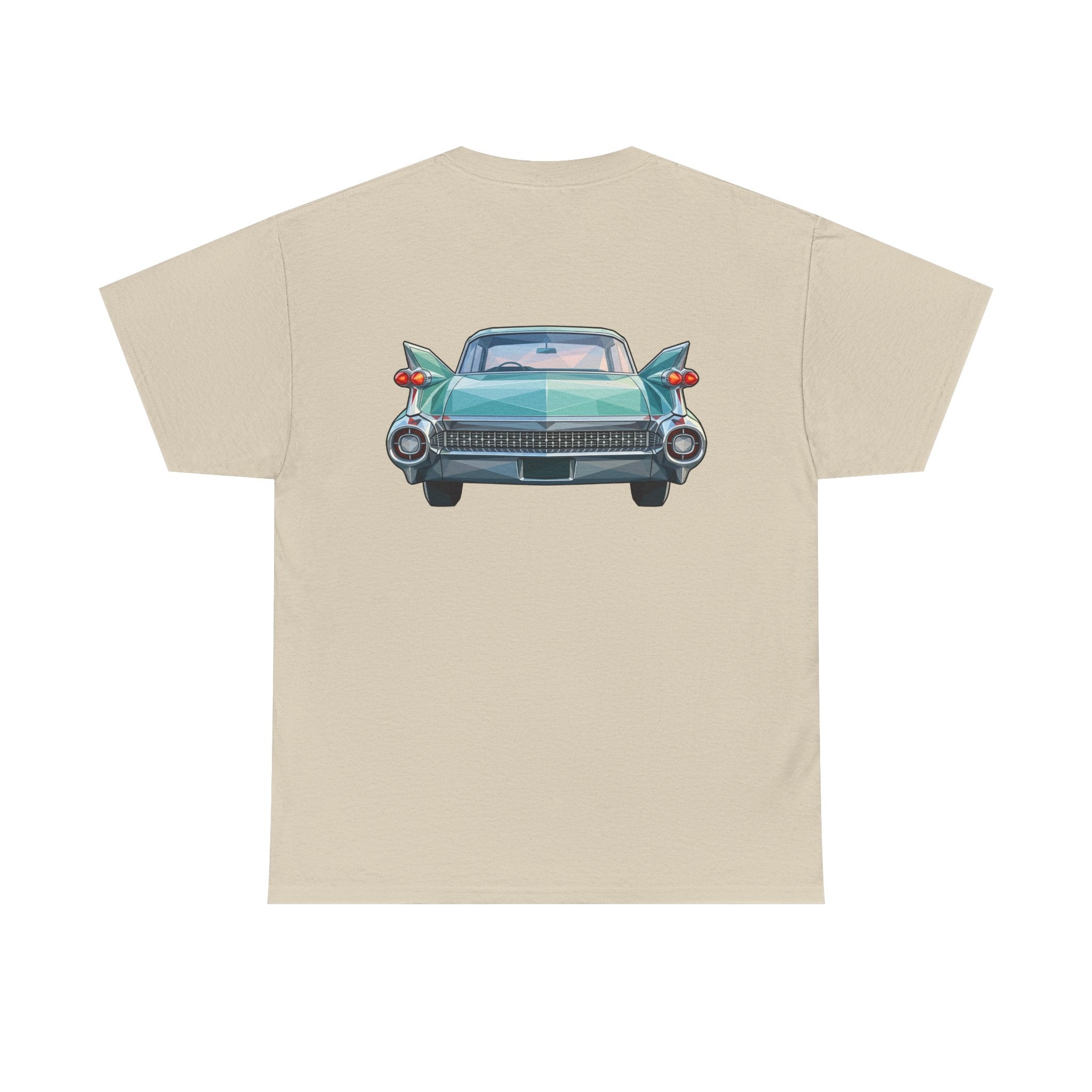 Classic Luxury Cruiser Car Tee | Big Fins Front & Rear Car Illustration