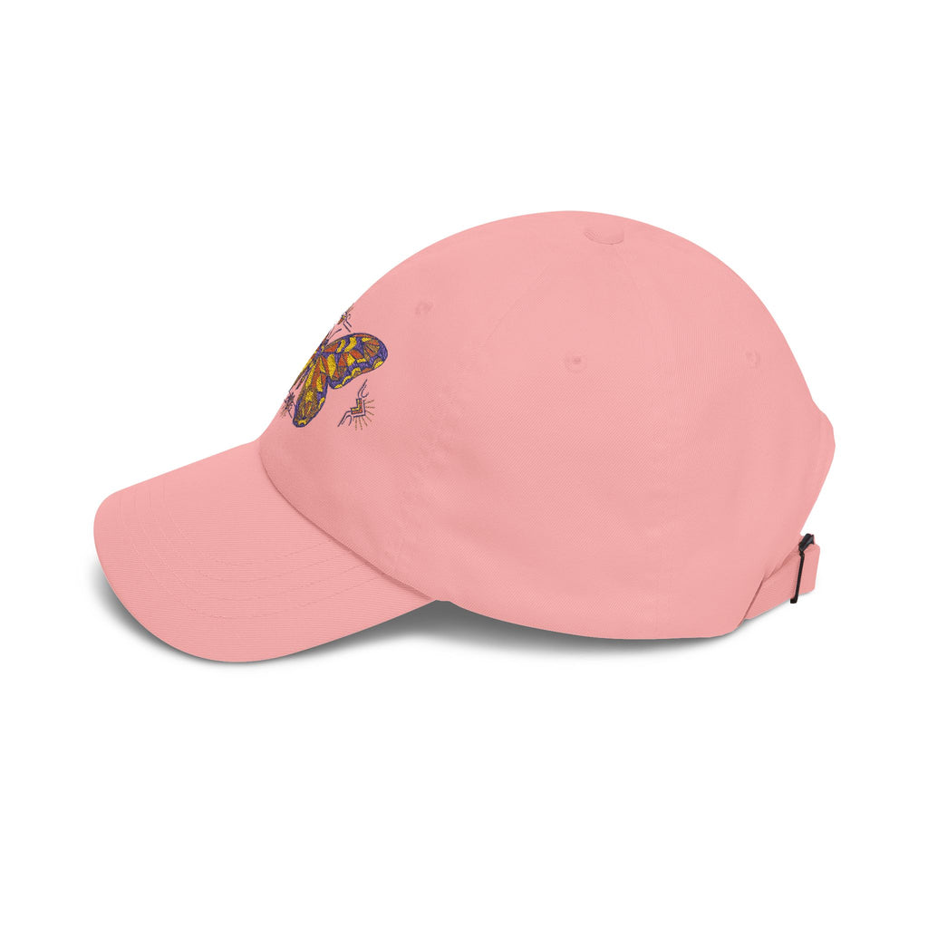 Butterfly Embroidered Dad Cap — Colorful Mosaic Moth Baseball Hat