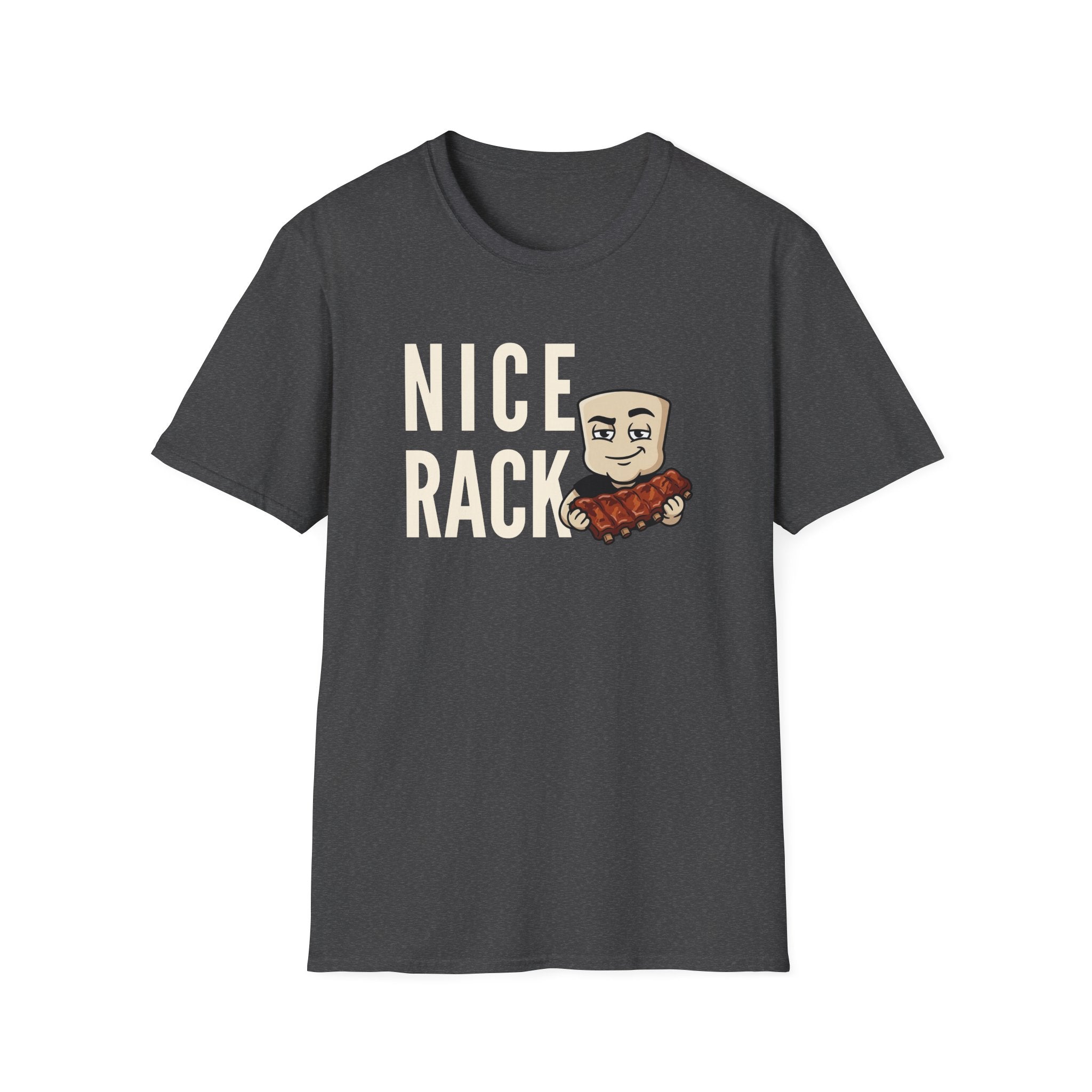 Nice Rack T-Shirt | Funny BBQ Ribs Grilling Tee | Cookout Humor Food Pun Gift
