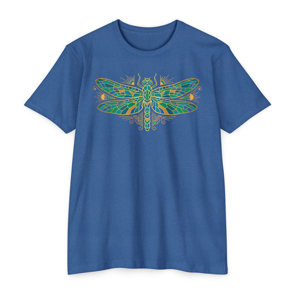 Dragonfly T-Shirt Green Mosaic Nature Insect Illustration Graphic Tee Dragonfly Lover Gift Unisex