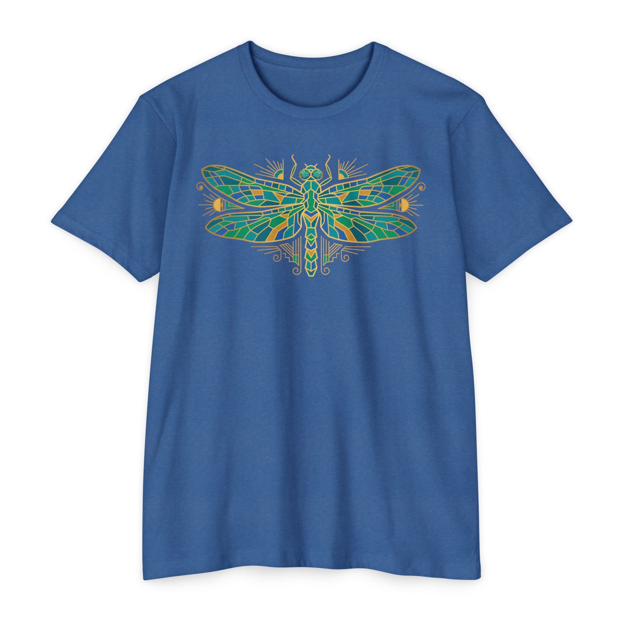 Dragonfly T-Shirt Green Mosaic Nature Insect Illustration Graphic Tee Dragonfly Lover Gift Unisex