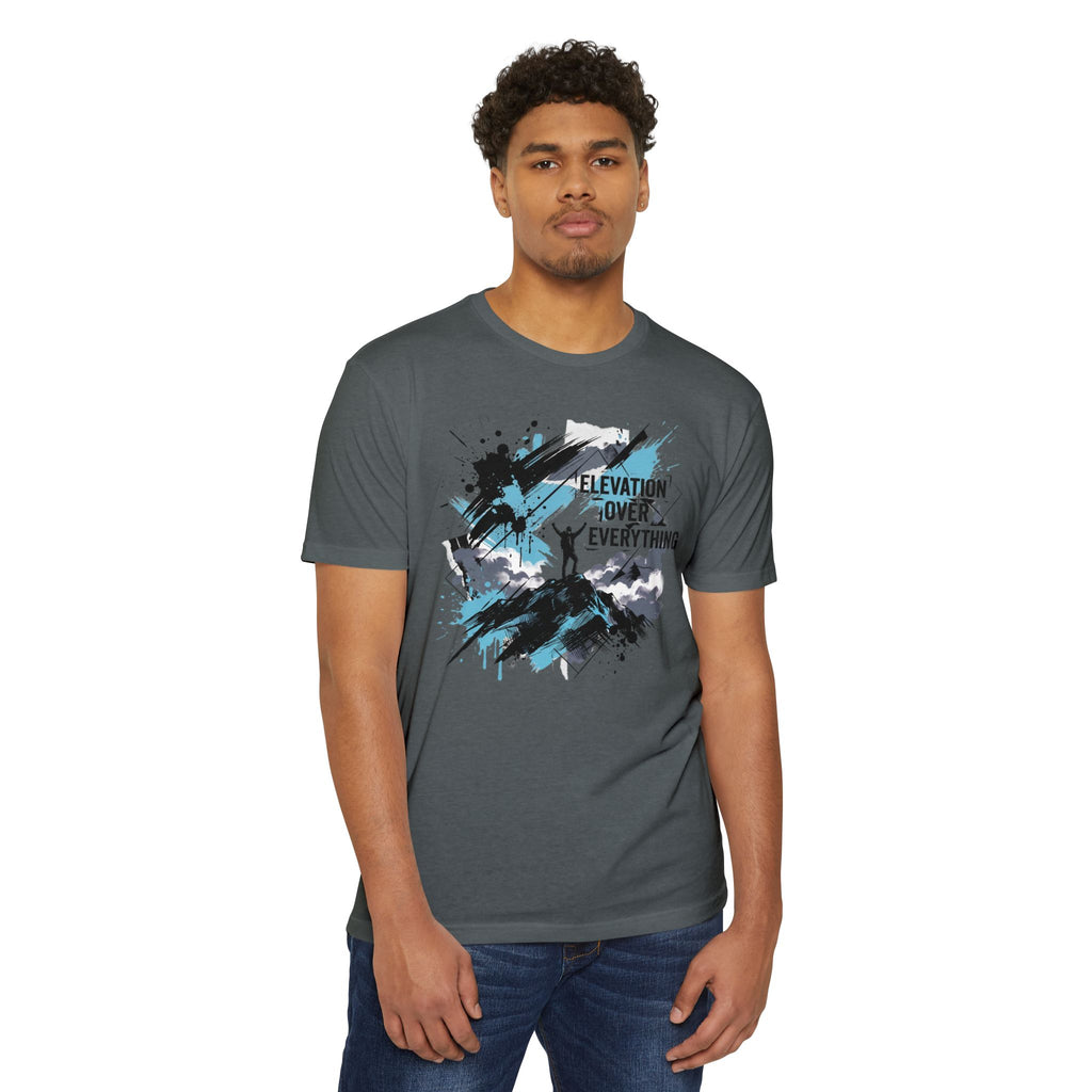 Mountain T-Shirt Elevation Over Everything Silhouette Graphic Tee Hiking Gift Outdoor Adventure Unisex